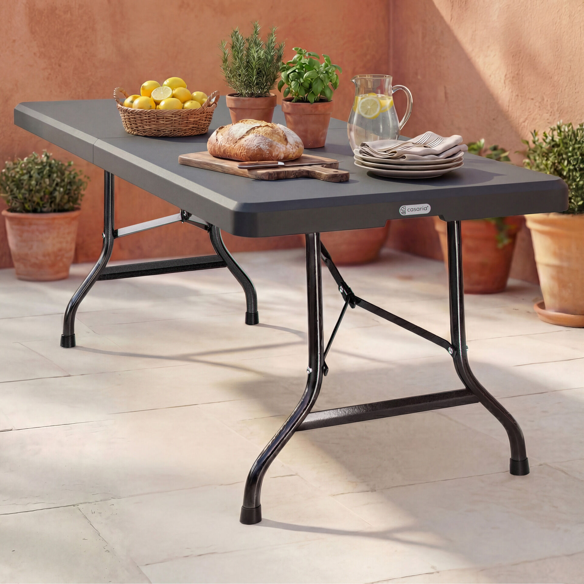 Klapptisch Anthrazit Kunststoff 183x75x73cm