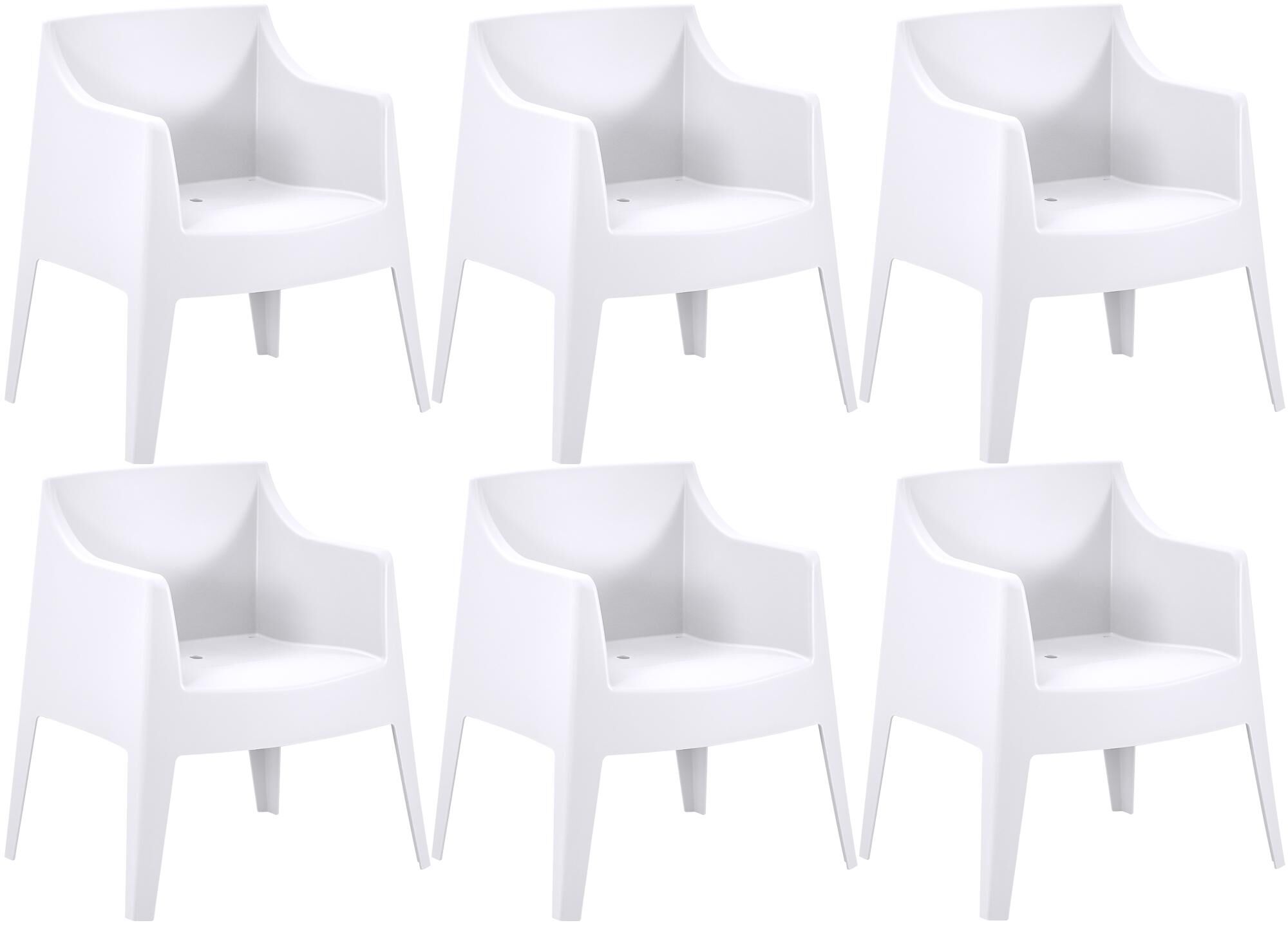 6er Set Stühle Bartal, weiß