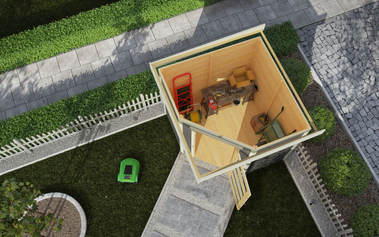 Flachdach Gartenhaus Schwandorf 3 terragrau