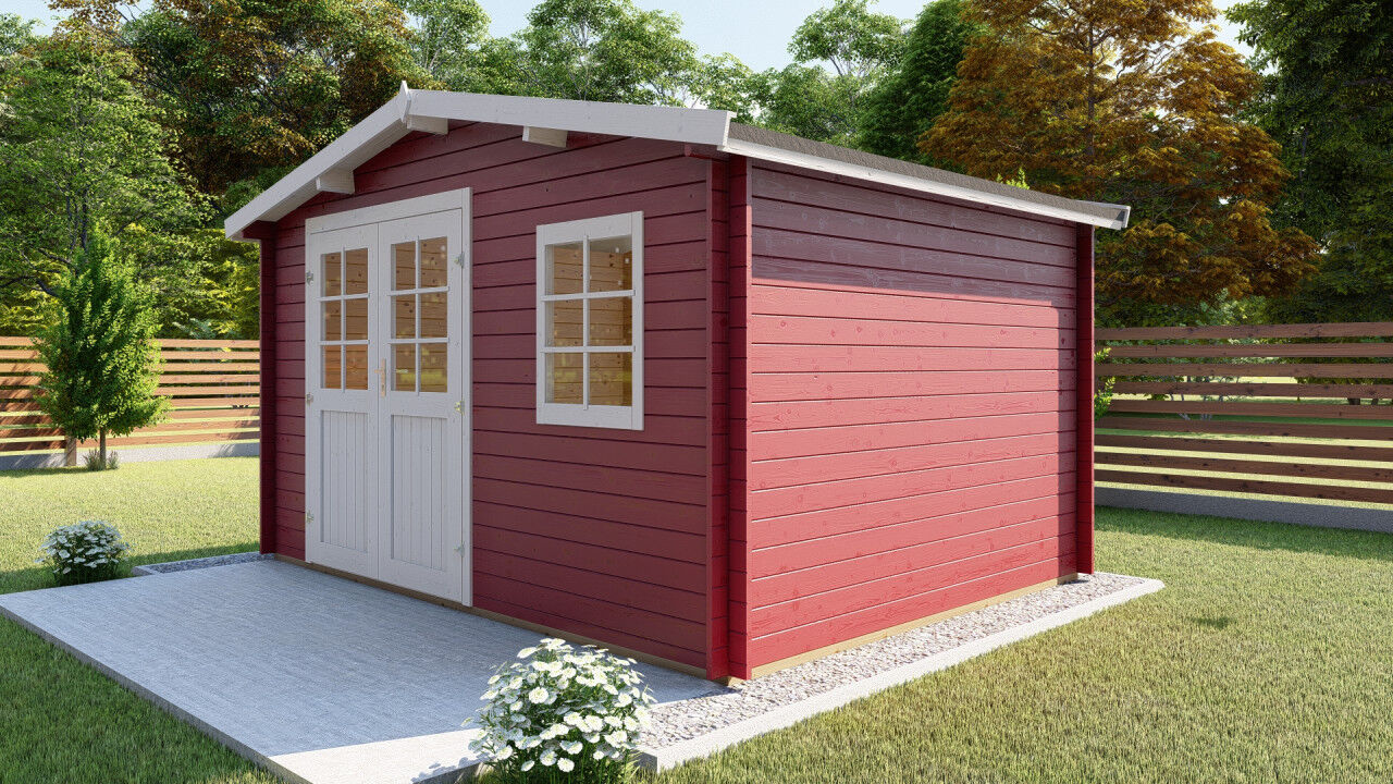 Gartenhaus Schweden 19 – 28 mm Blockbohlen mit Doppeltür