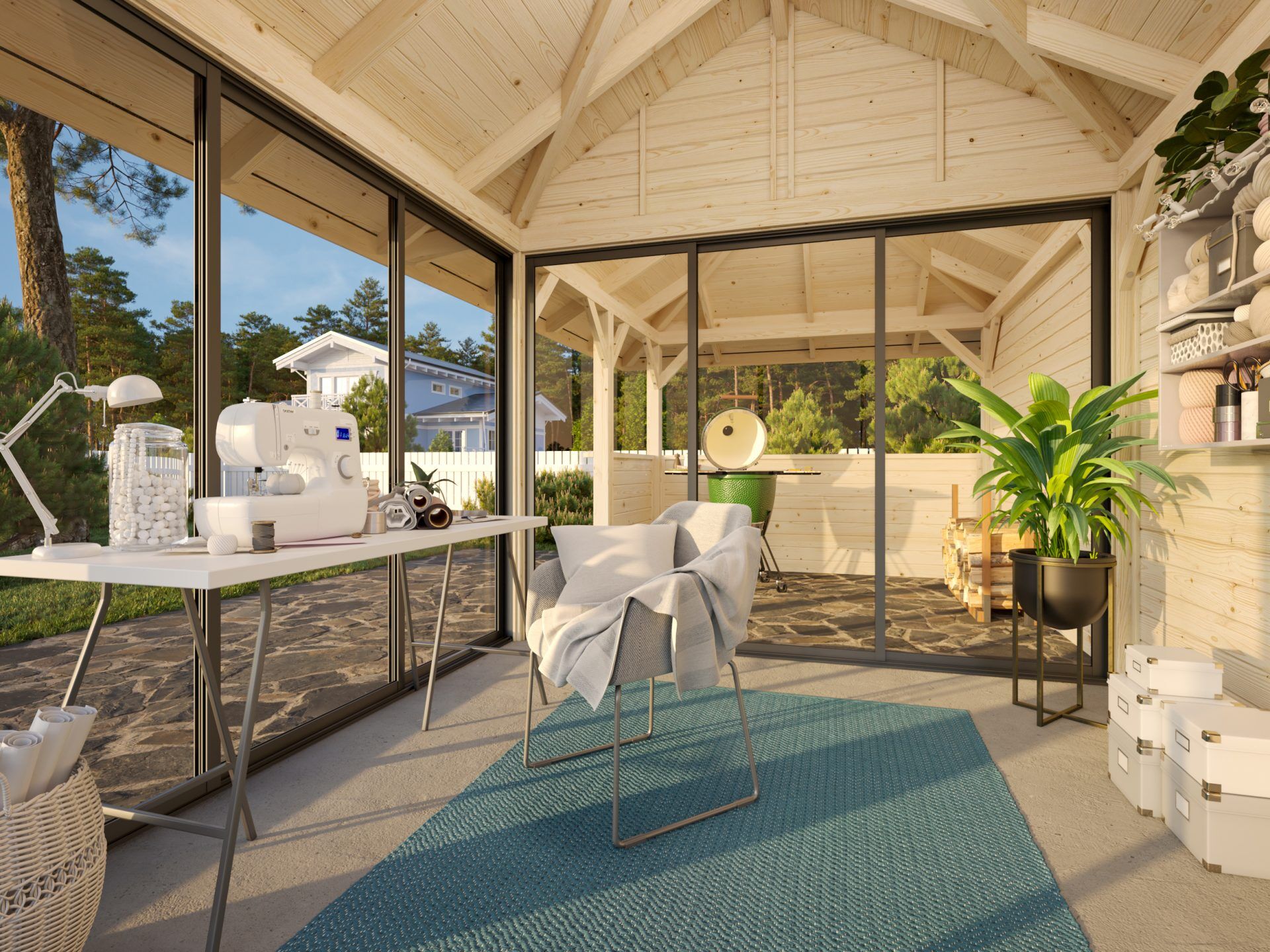 Palmako Pavillon Bianca 16,6 m2 Set 208 Slide