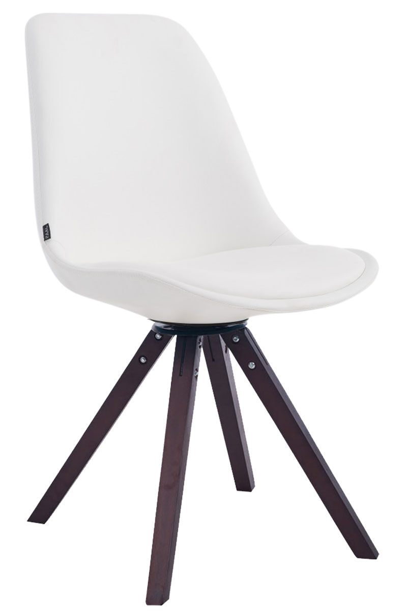 625280 Besucherstuhl Calais Drehbar Walnuss Square, weiß
