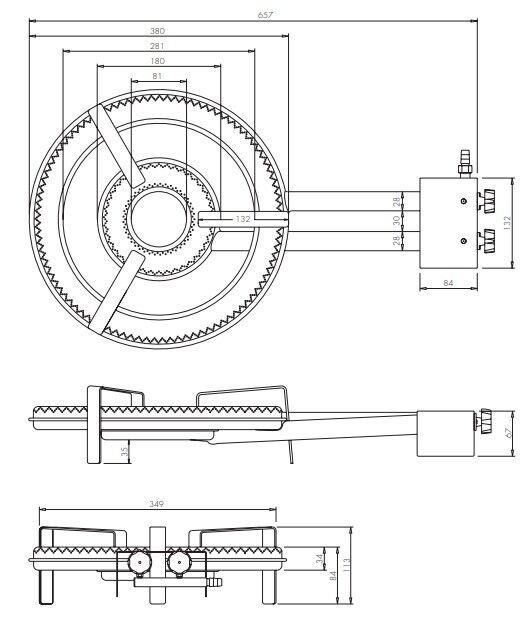 Gasbrenner 38cm für Grill und Paellapfannen