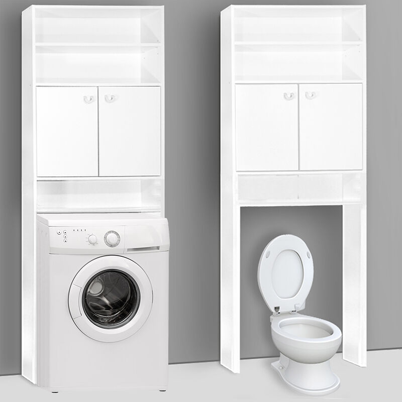 Waschmaschinenhochschrank Neapel Weiß 185x63x20cm