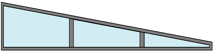 Keilfenster mit Sicherheitsglas links anthrazit 3 m