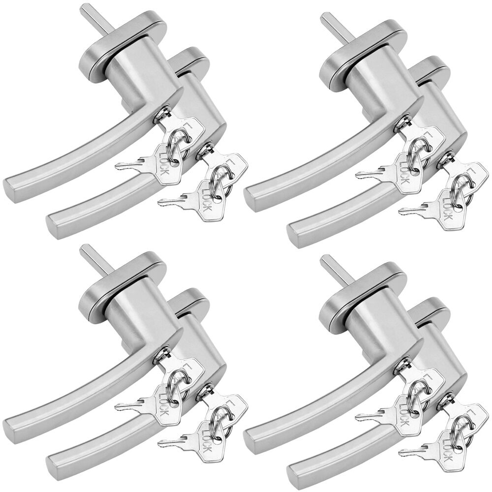 Fenstergriff 8er-Set Silber abschließbar