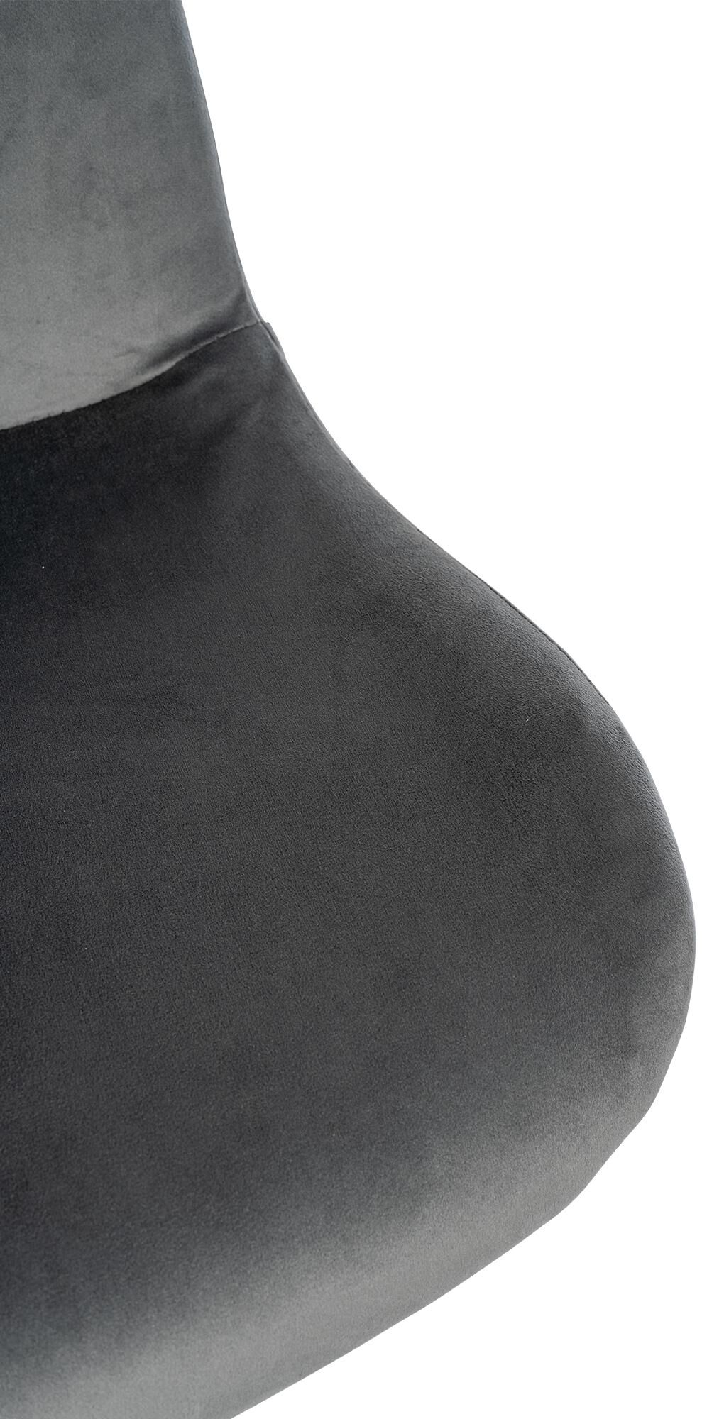 Barhocker Solon Chrom Samt, dunkelgrau