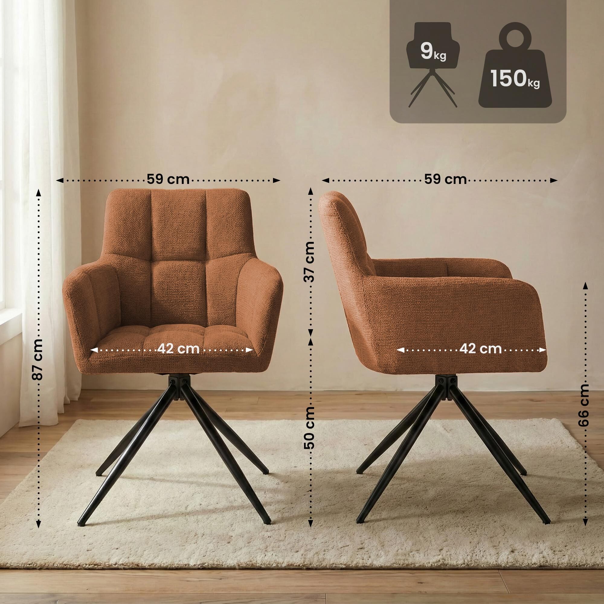 Esszimmerstuhl Jonah Stoff, orange