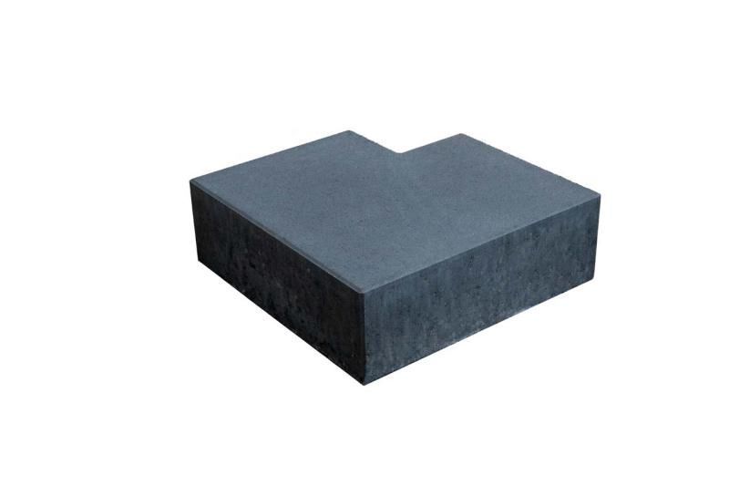 Blockstufen Ecke 90° 16x35x50/50 cm, Anthrazit mit Fase
