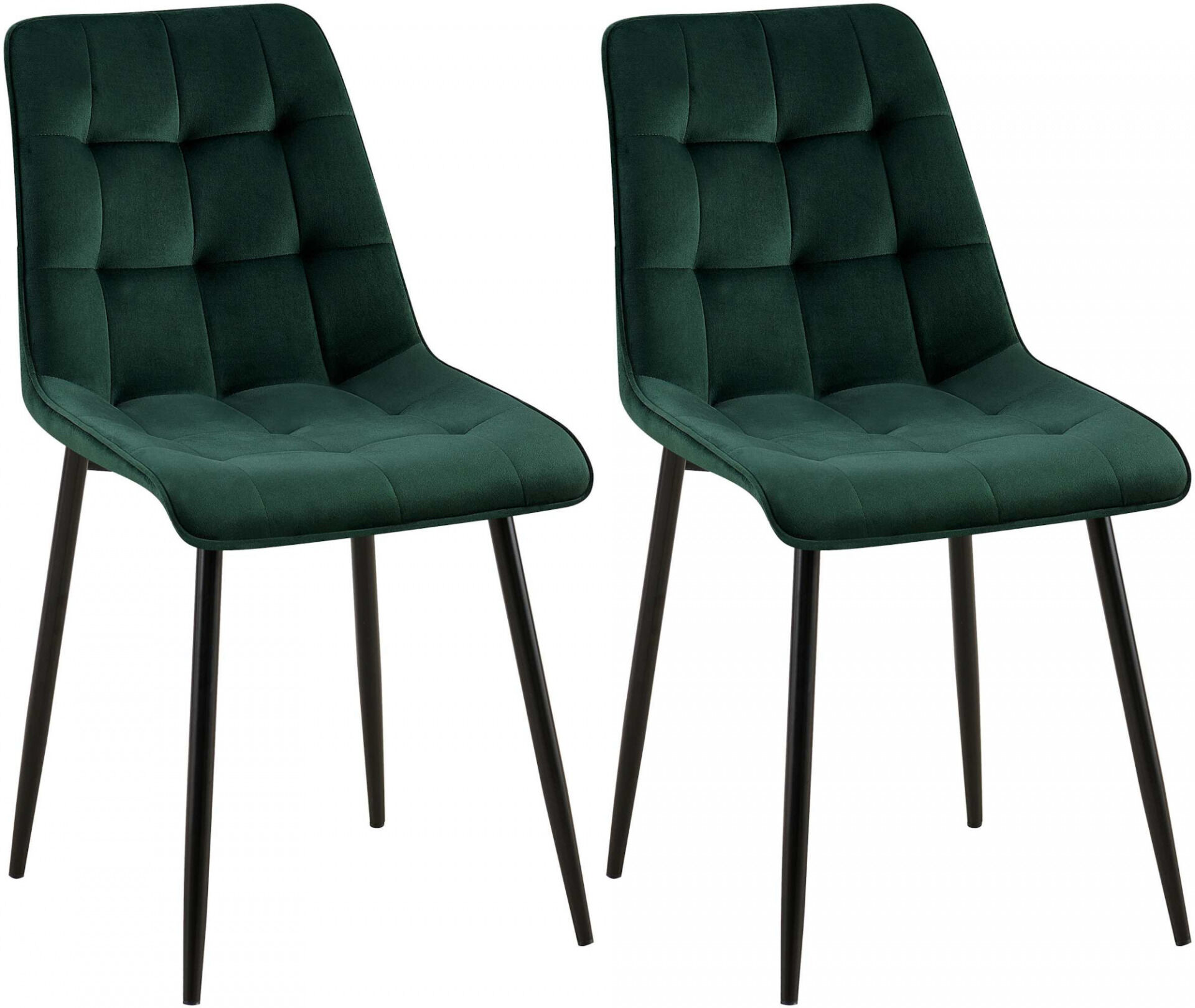 2er Set Esszimmerstuhl Gifford Samt, grün