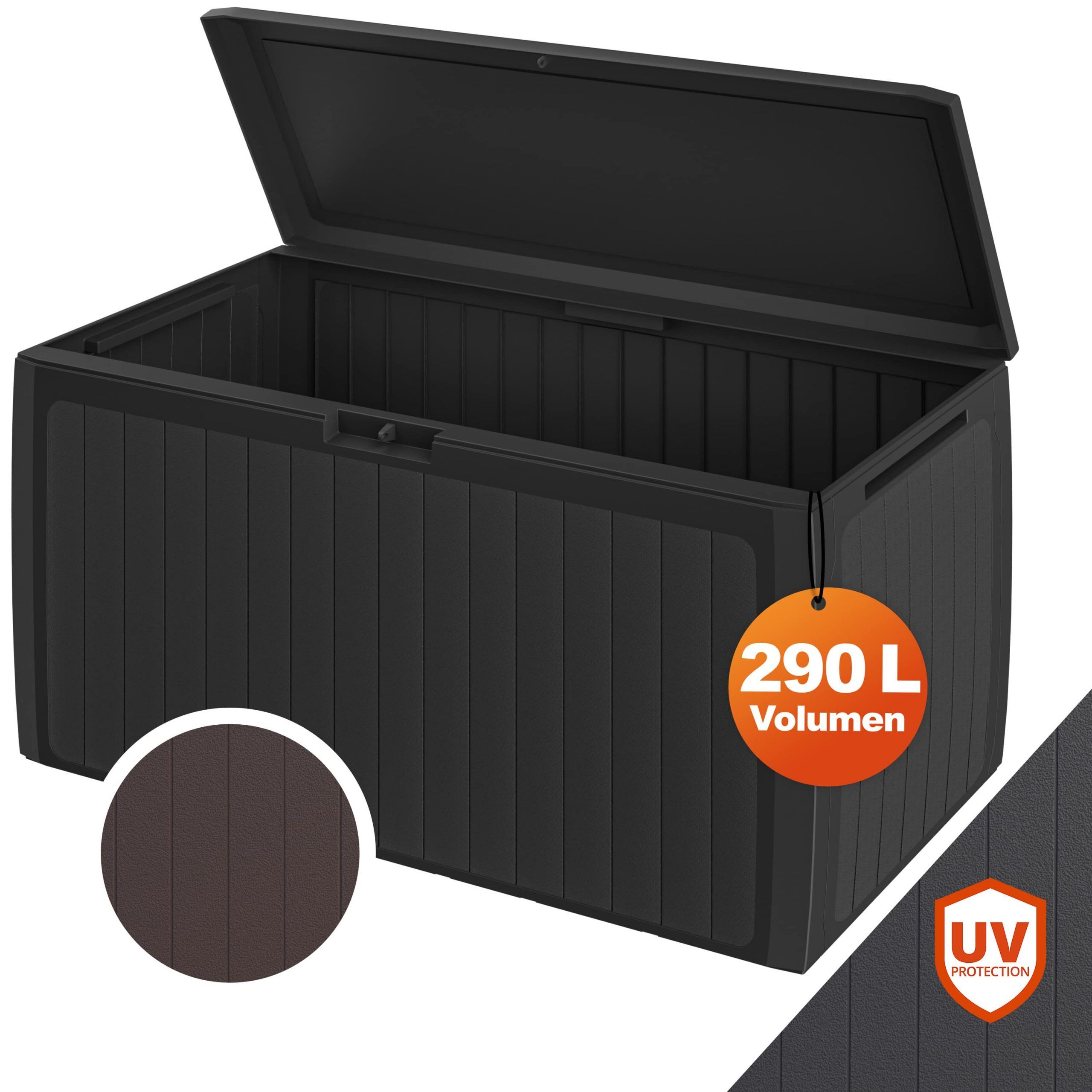 Gartenbox 290L Anthrazit Board Plus mit Rollen wetterfest