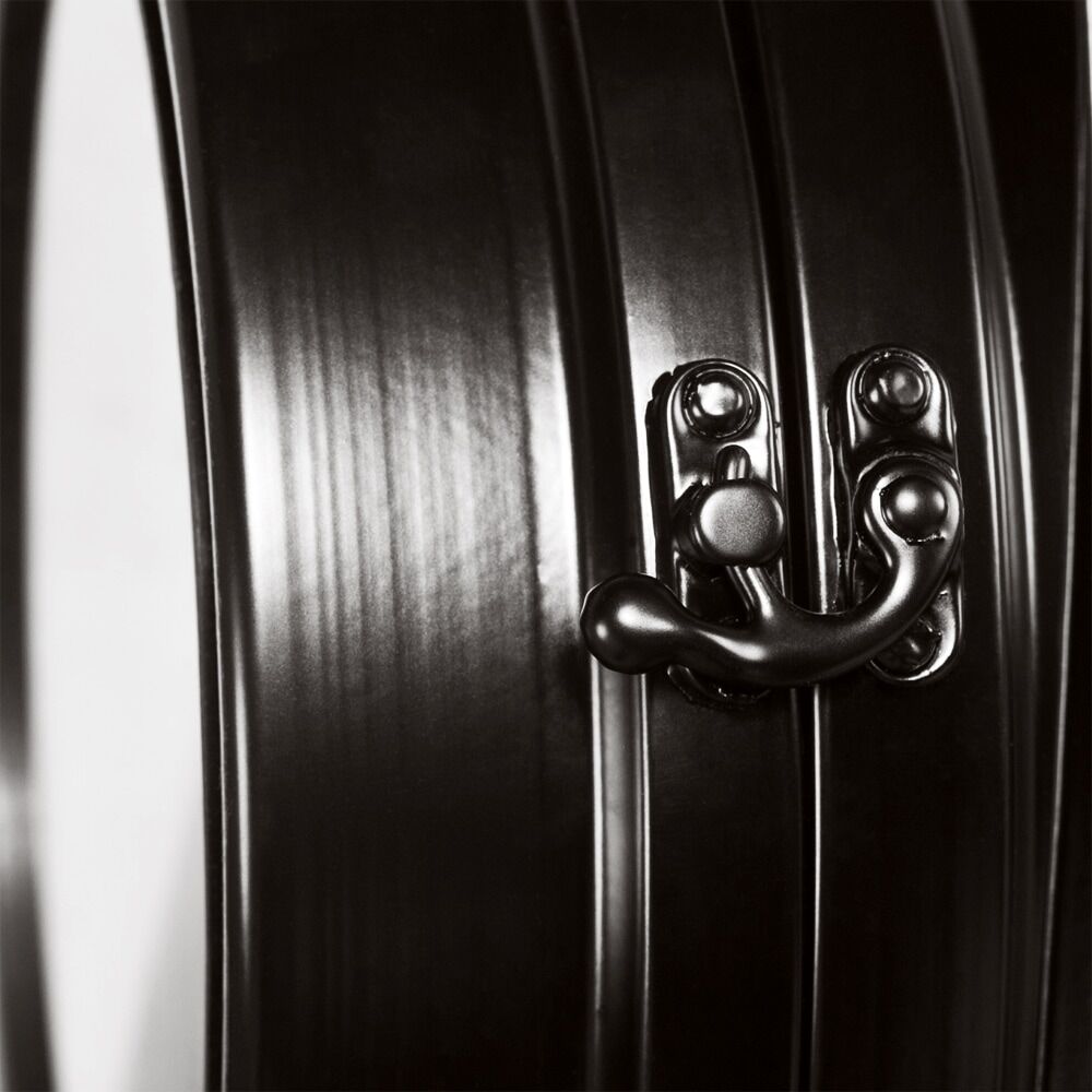 Retrolook Bahnhofsuhr Schwarz zweiseitig