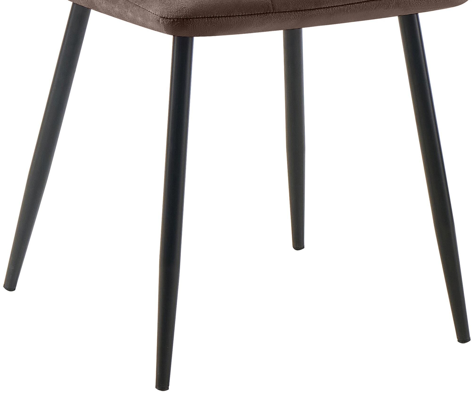 2er Set Esszimmerstuhl Tilde Samt, braun