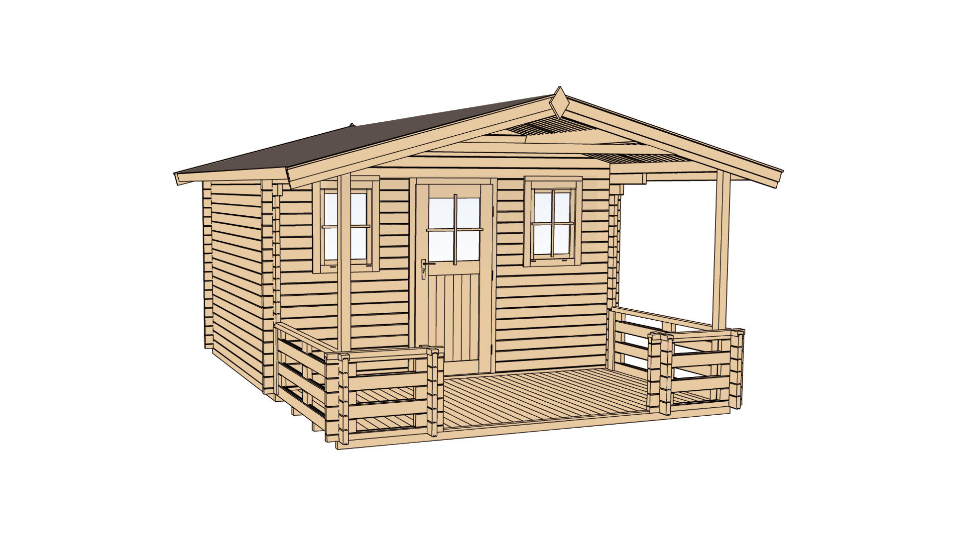 weka Weekendhaus 138 B Gartenhaus 4,5x5,9m