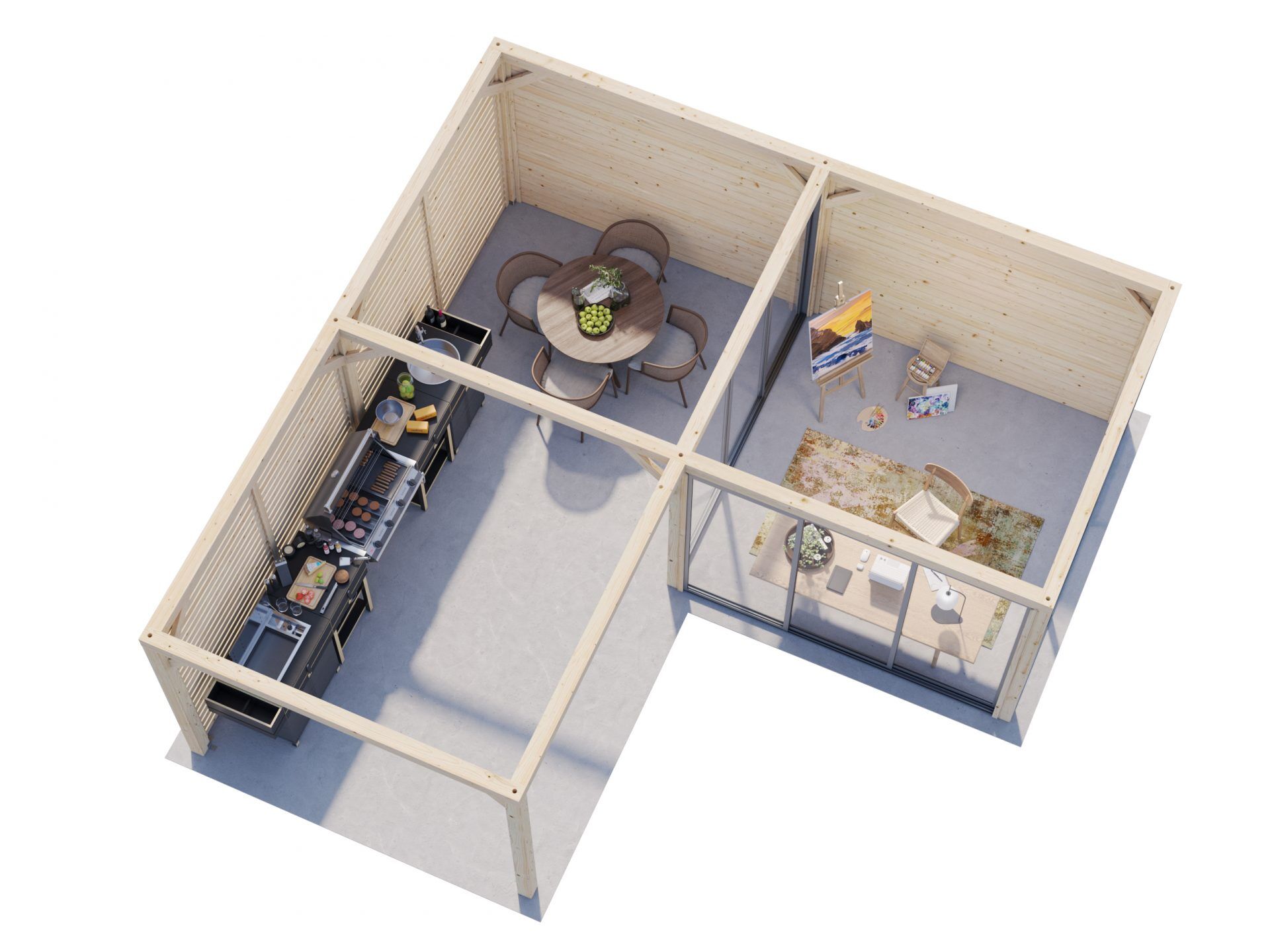 Palmako Pavillon Bianca 24,9 m2 Set 211 Slide