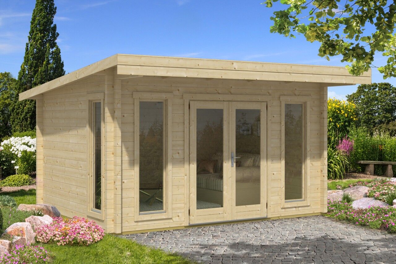 Pultdach Gartenhaus Lasita Maja Barbados 3 70, Dachrinne Zink