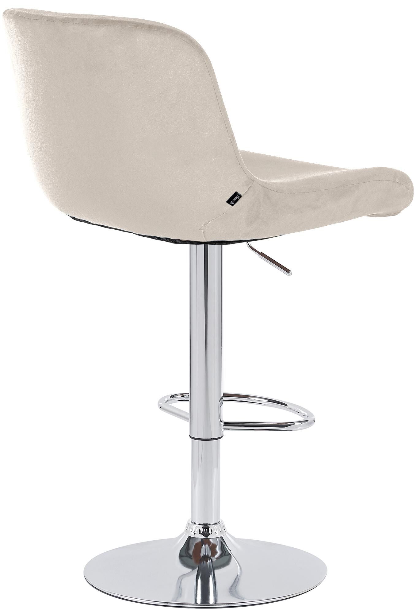Barhocker Solon Chrom Samt, creme