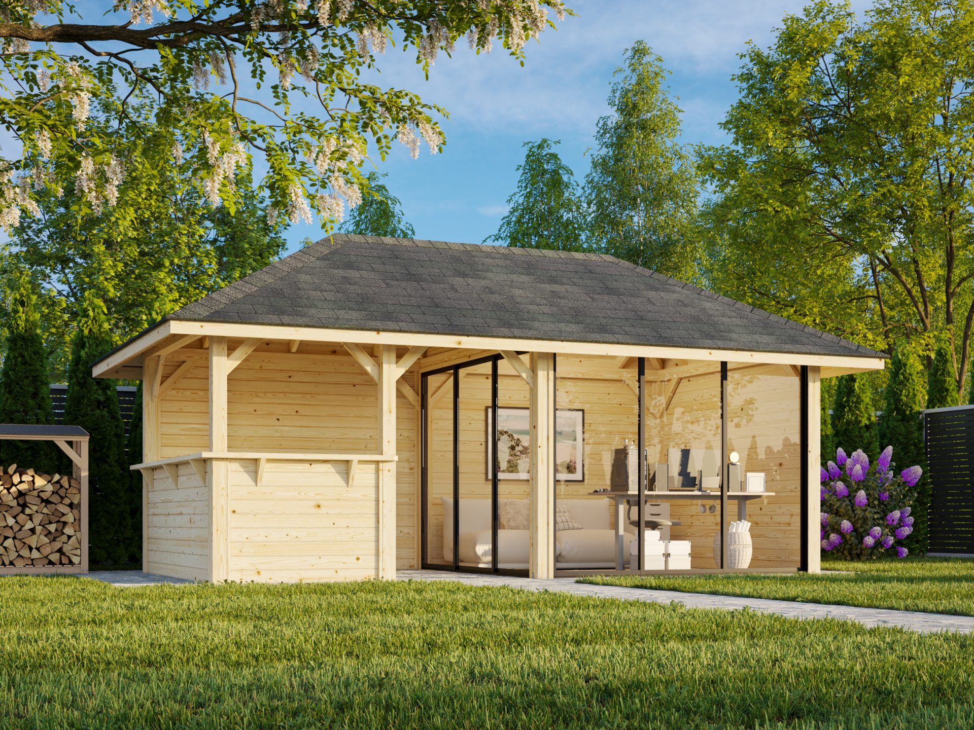 Palmako Pavillon Bianca 16,6 m2 Set 207 Slide