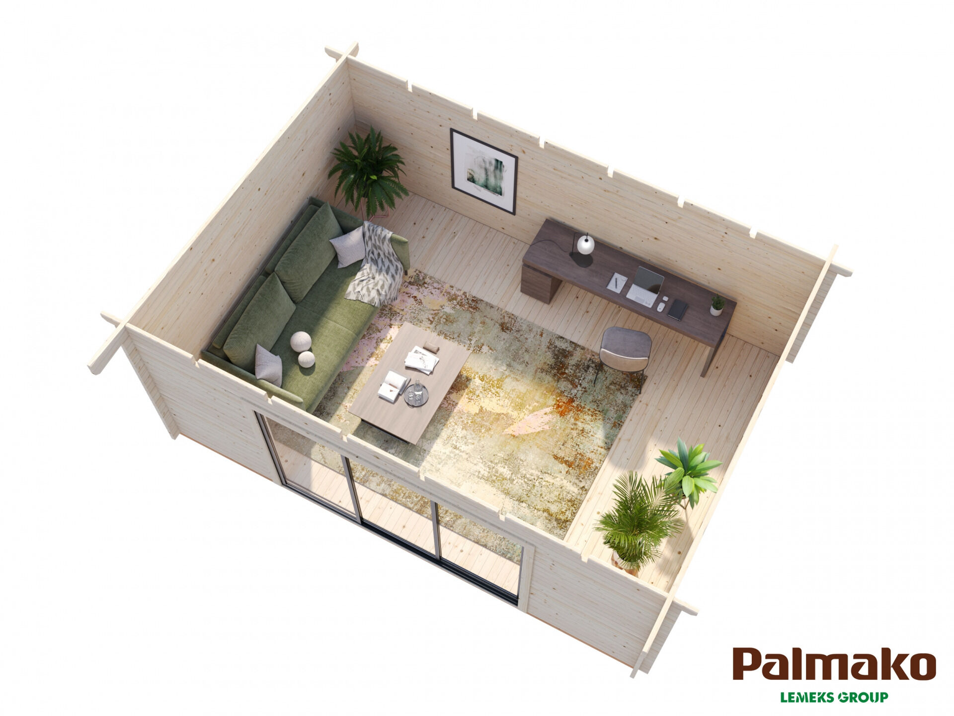 Palmako Pultdach Gartenhaus Lea 19,4 m² mit Schiebetür