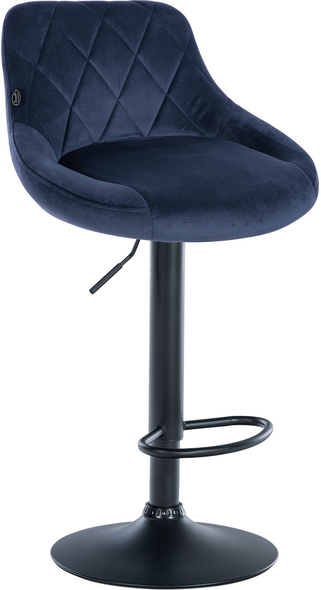 Barhocker Lazio Samt schwarz, blau