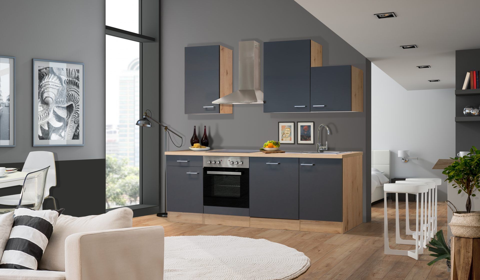 Küchenzeile MORENA 220 cm mit E-Geräten