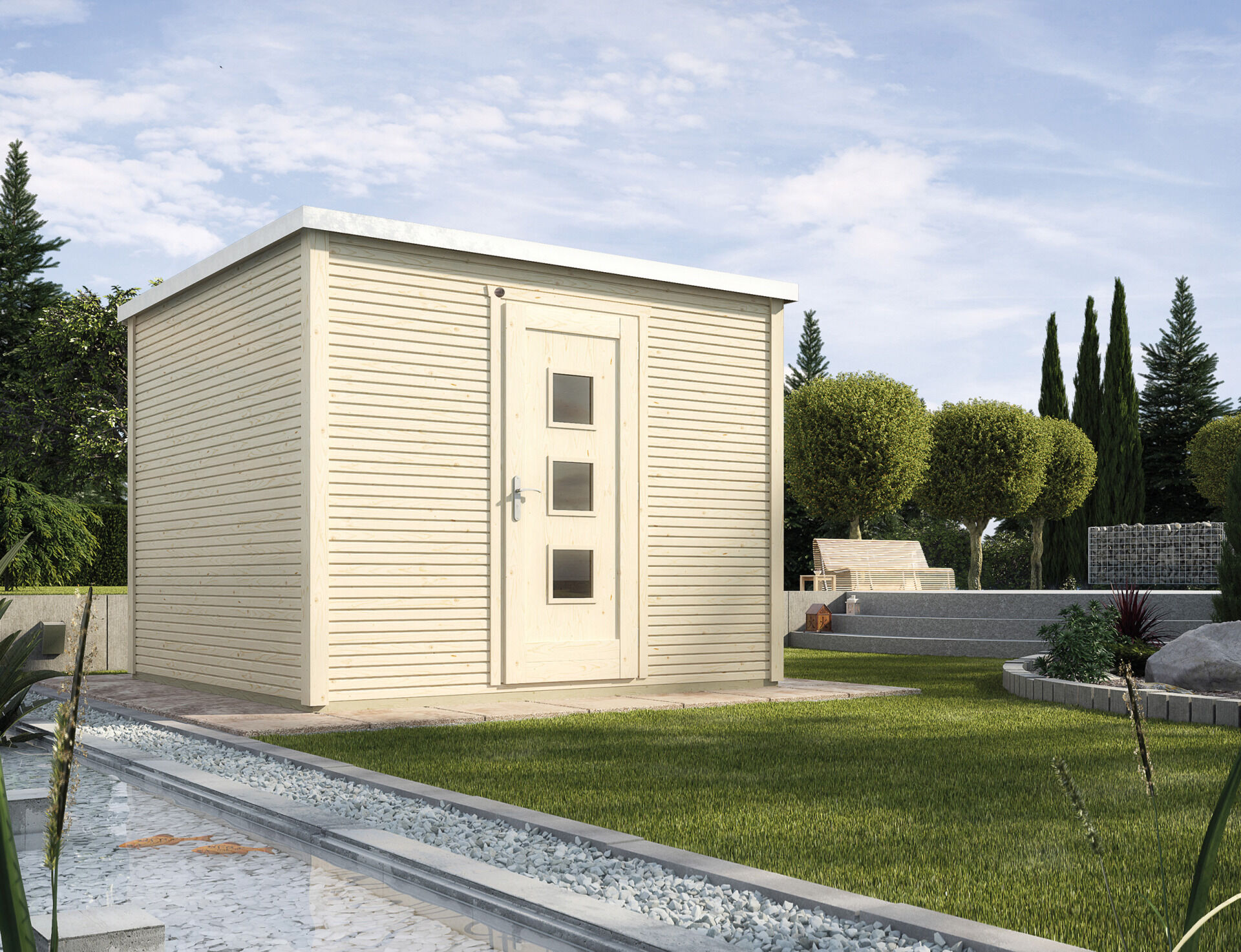 weka Design-Gartenhaus wekaLine 413 3,1x3,1m