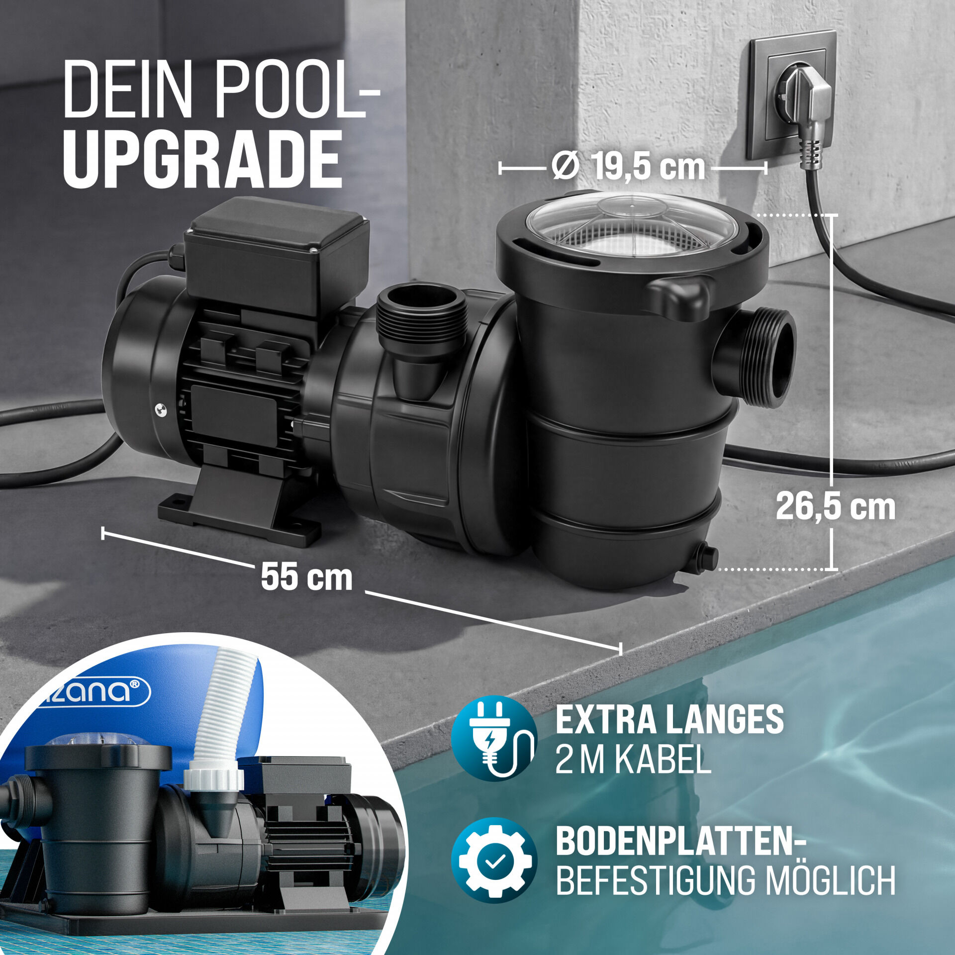 Pumpe Sandfilteranlagen 15900 L/h mit Vorfilter