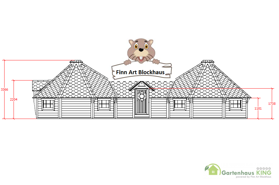 Zeichnung Doppel Grillkota Elegance 2x 16,5 m²