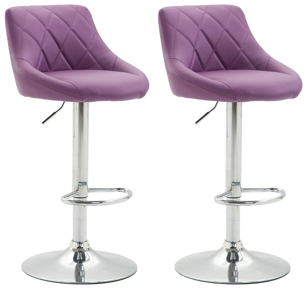 2er Set Barhocker Lazio Kunstleder C, lila