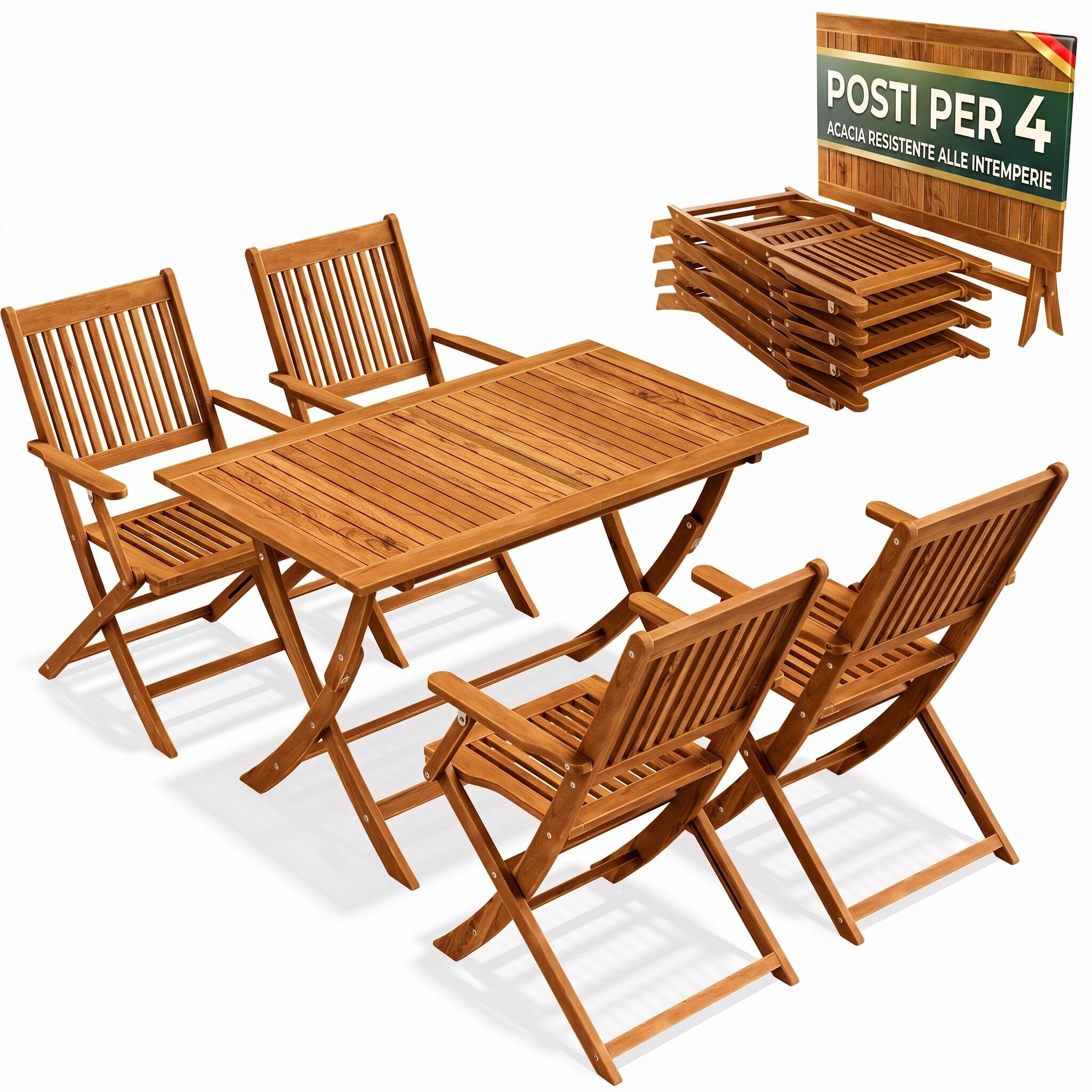 Garten-Sitzgruppe Sydney Komfort 5-tlg Akazienholz FSC® zertifiziert