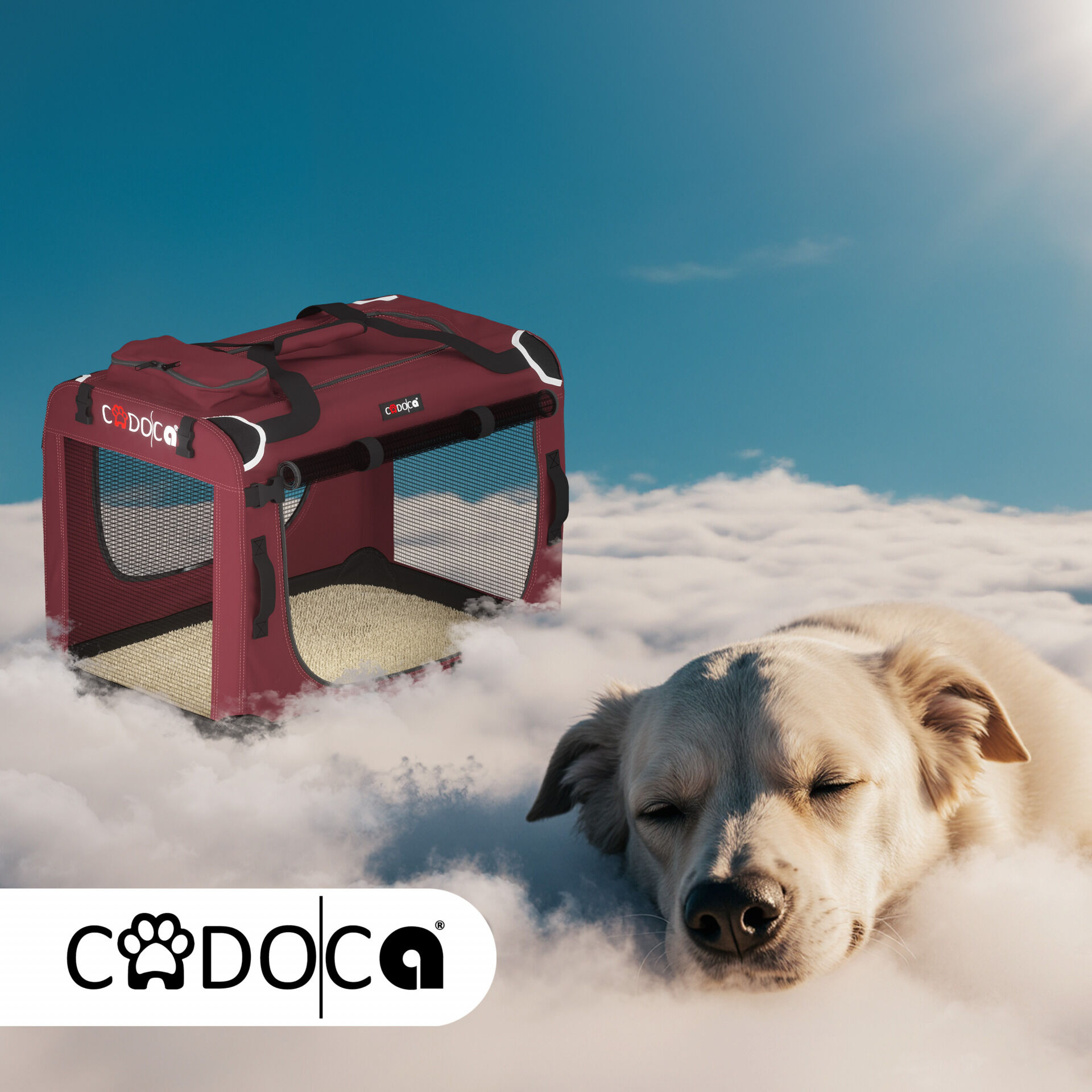 Hundebox faltbar L 70x52x50cm Dunkelrot