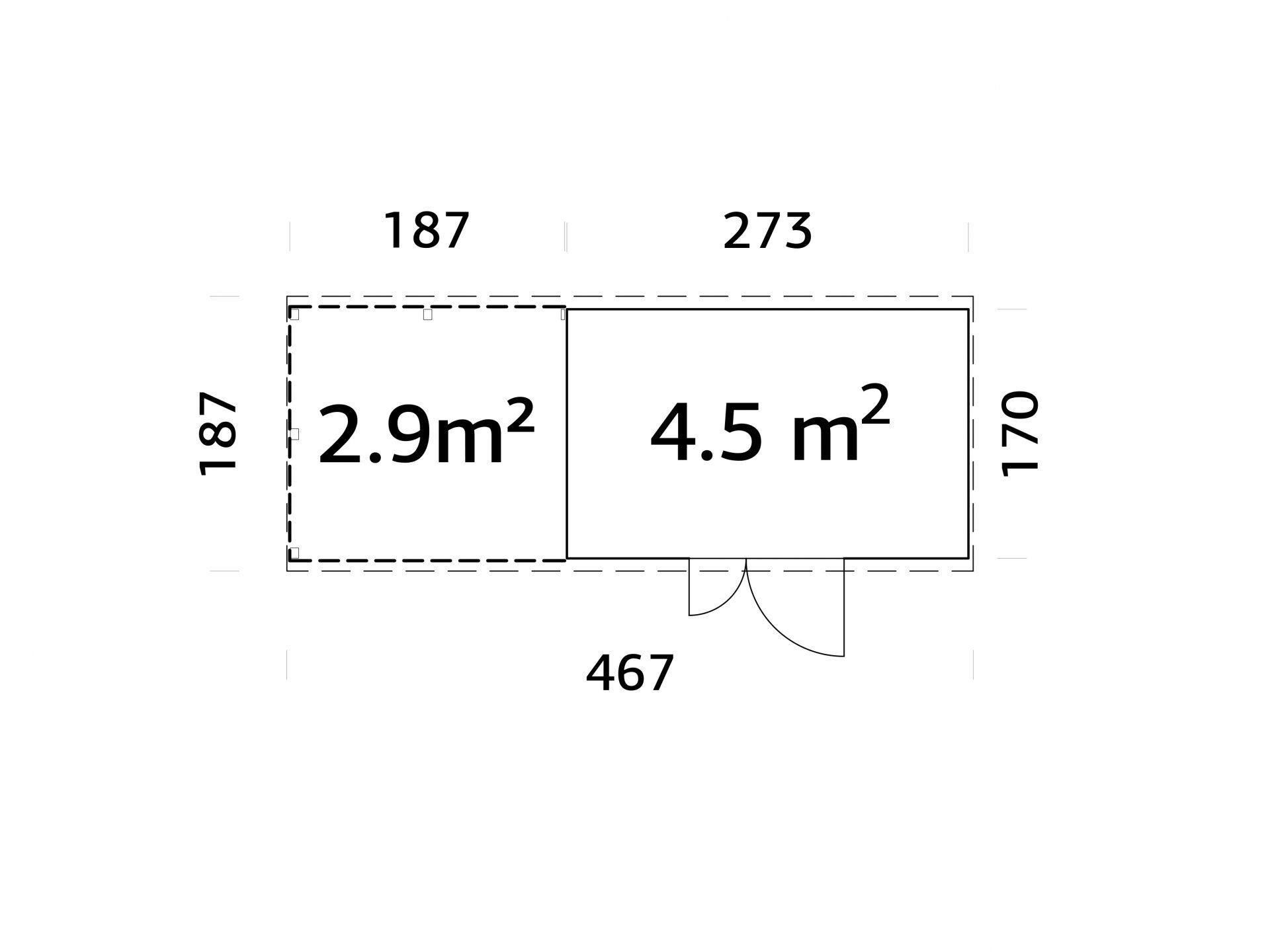 Palmako Gerätehaus Leif 4,5+2,9 m²