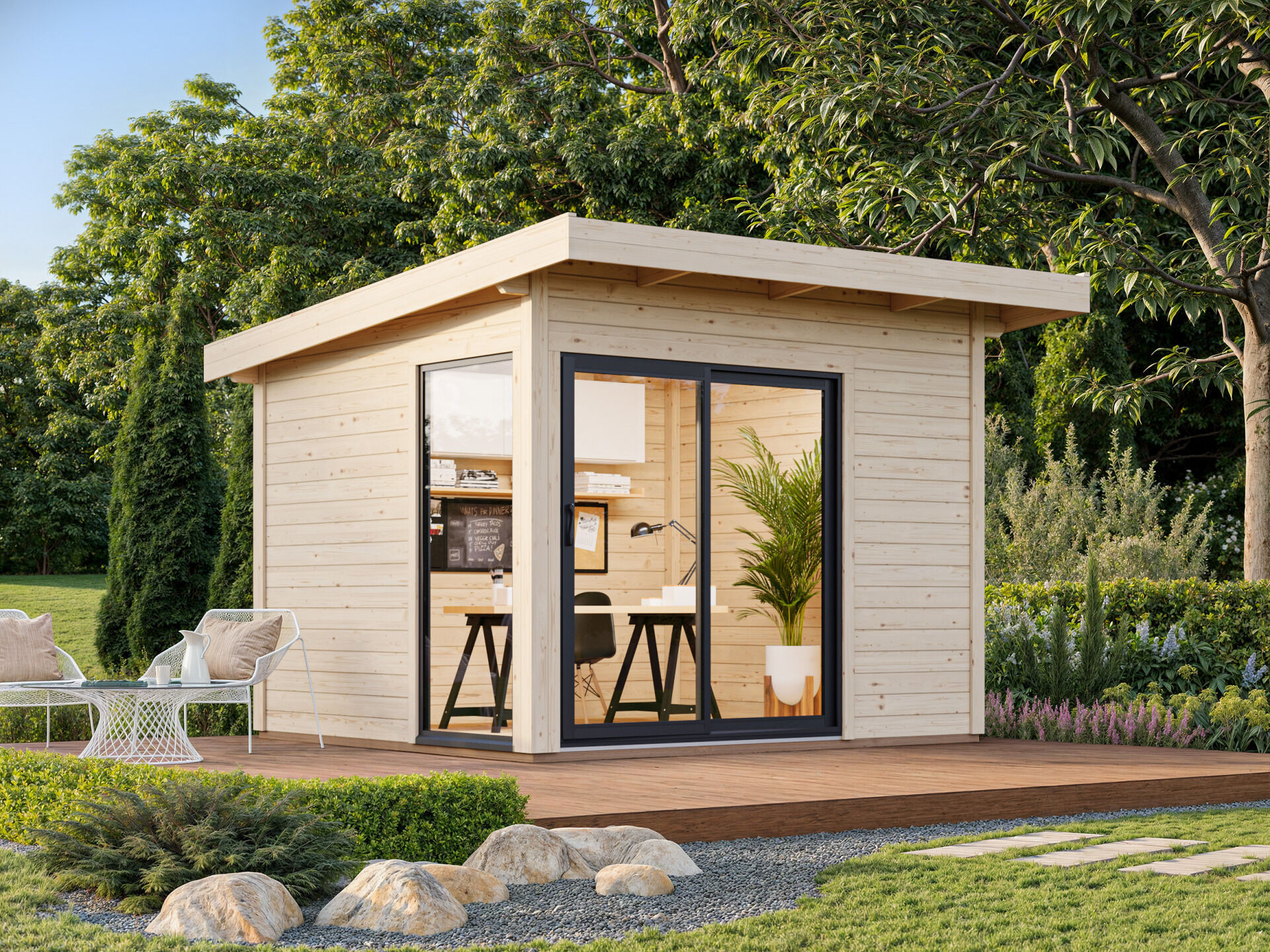 Palmako Pultdach Gartenhaus Andrea 7,5 m2 Slide Plus