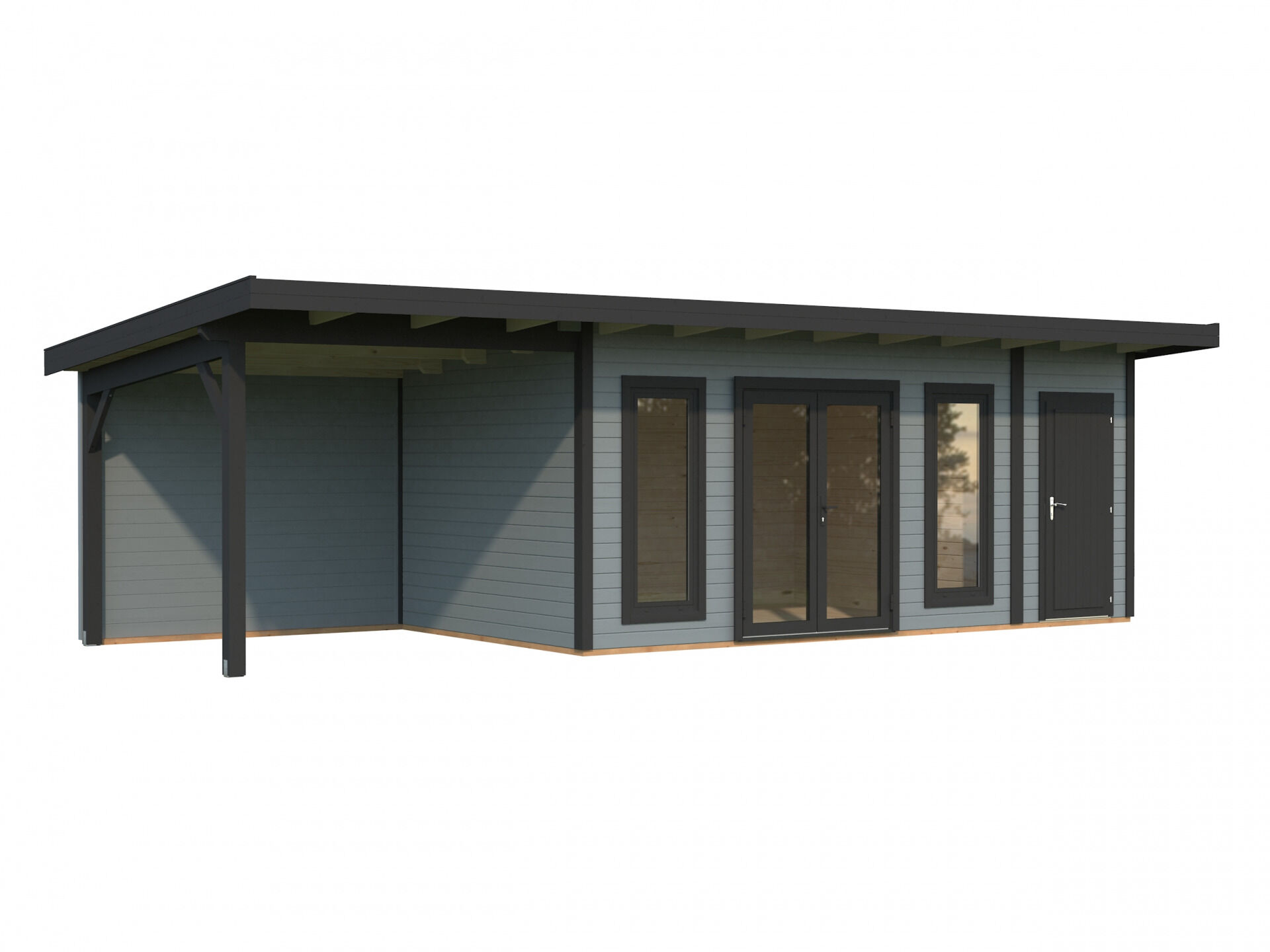Palmako Pultdach Gartenhaus Aurelia 16,7+7,9 m²