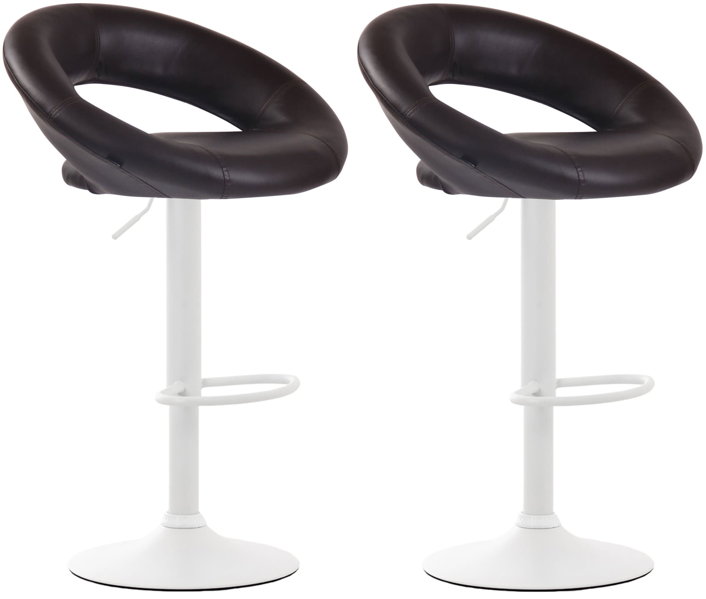 2er Set Barhocker Olinda Kunstleder weiß, braun