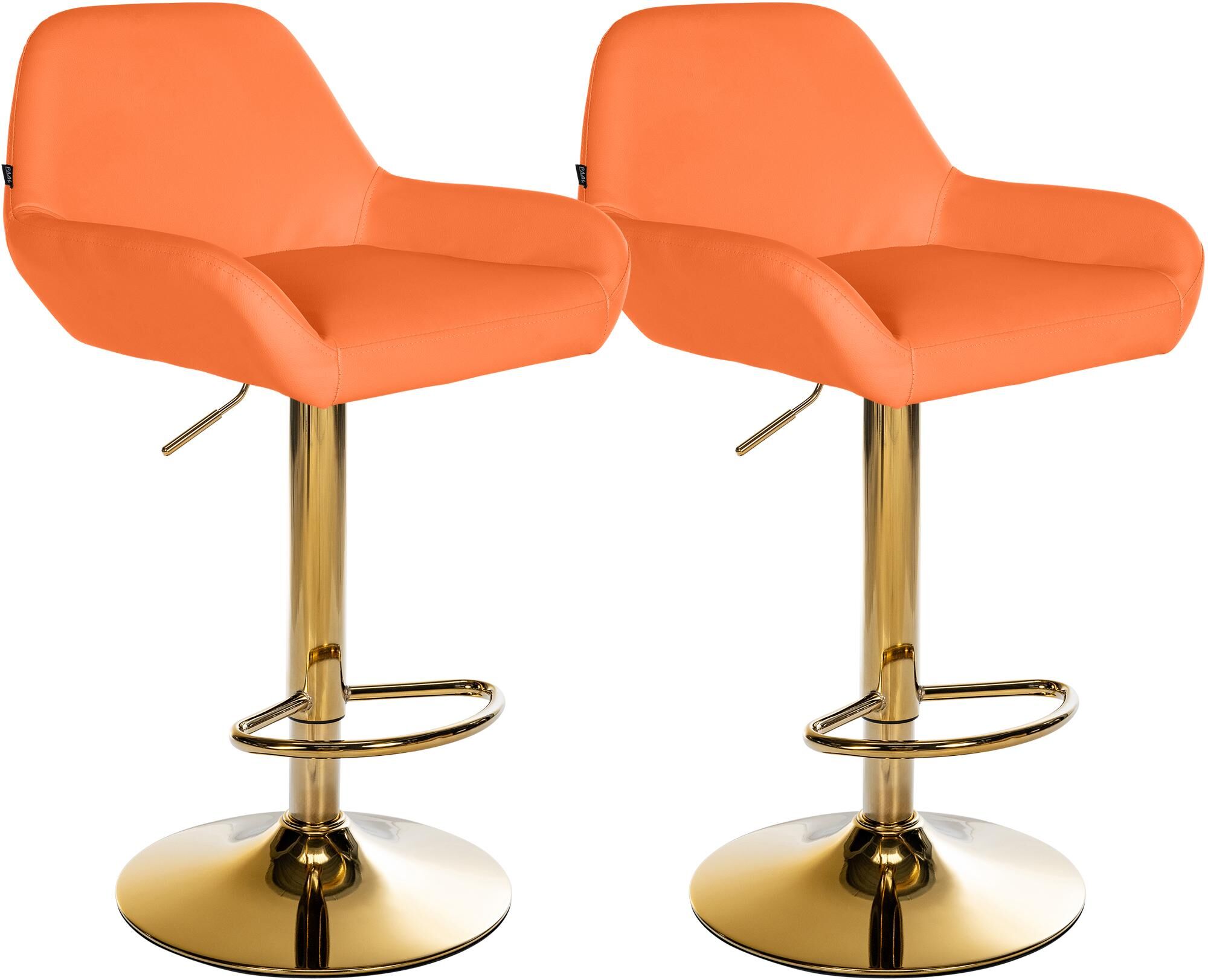 2er Set Barhocker Braga Gold Kunstleder, orange