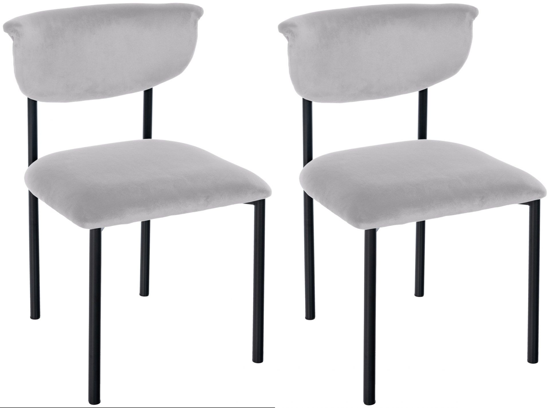 2er Set Besucherstuhl Gambell Samt, grau