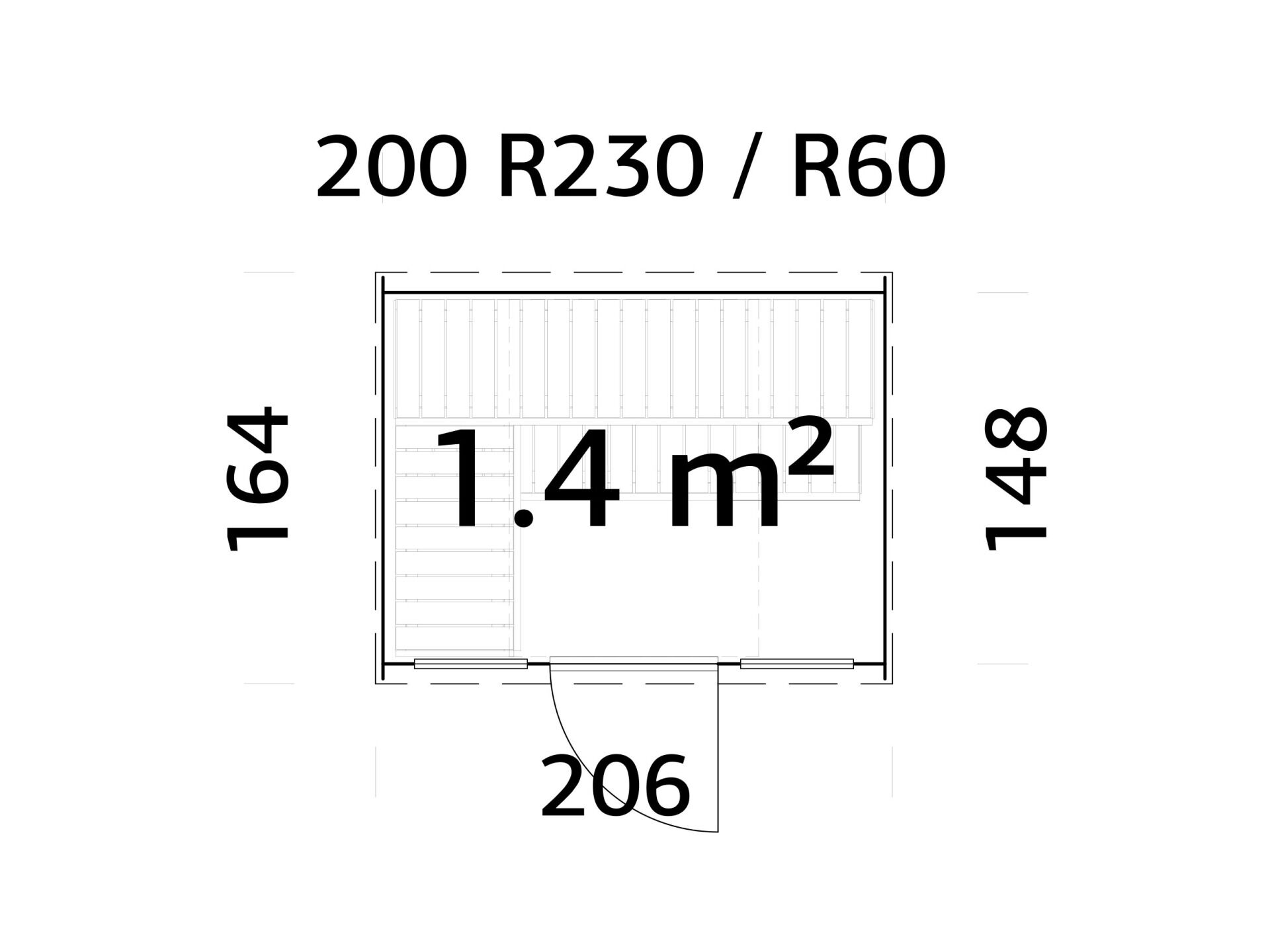 Palmako Fasssauna Astra 1,4 Thermoholz mit Glasfront