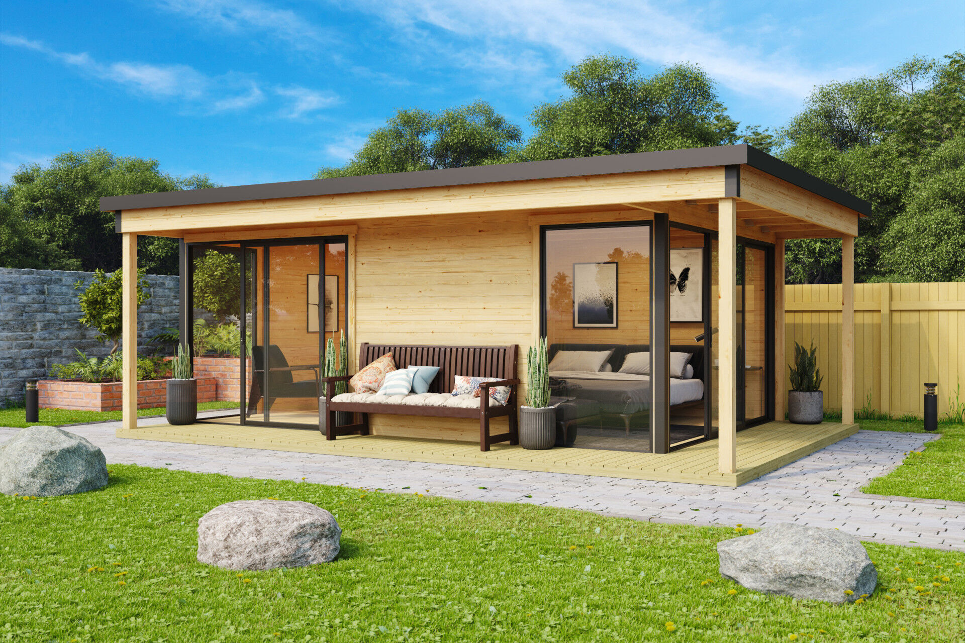 Lasita Maja Gartenhaus Domeo 3 Loggia