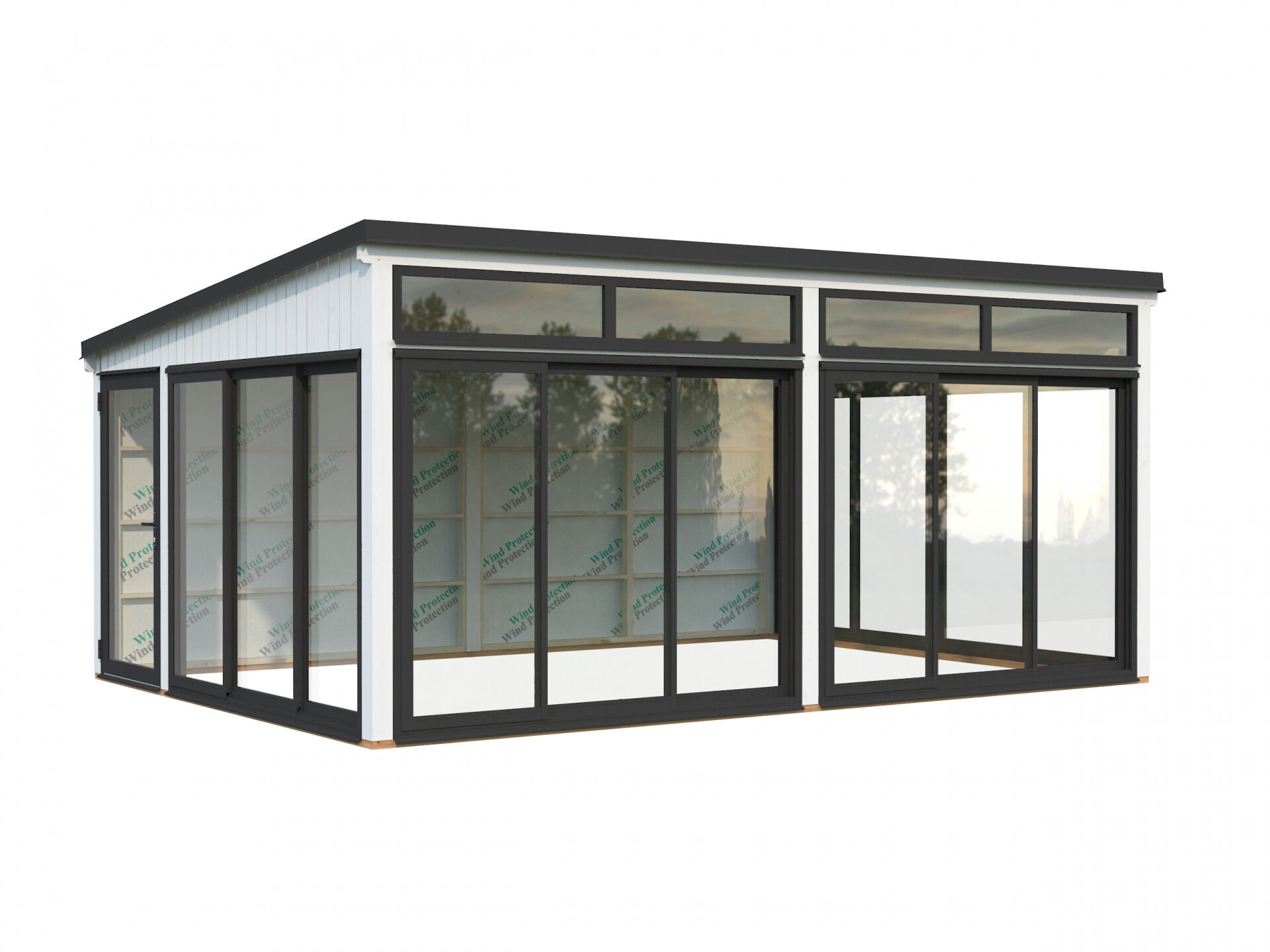 Palmako Modernes Gartenhaus Gartenzimmer Saga 23,3 m² Slide Plus