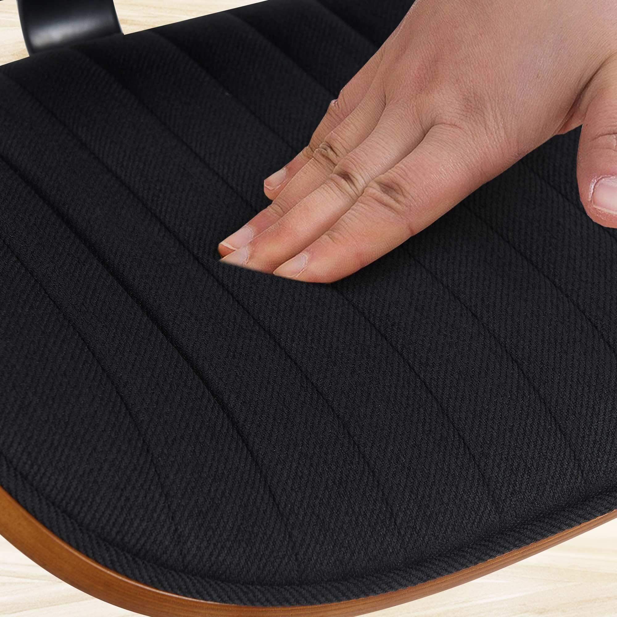 Barhocker Clawson Stoff schwarz, walnuss/schwarz