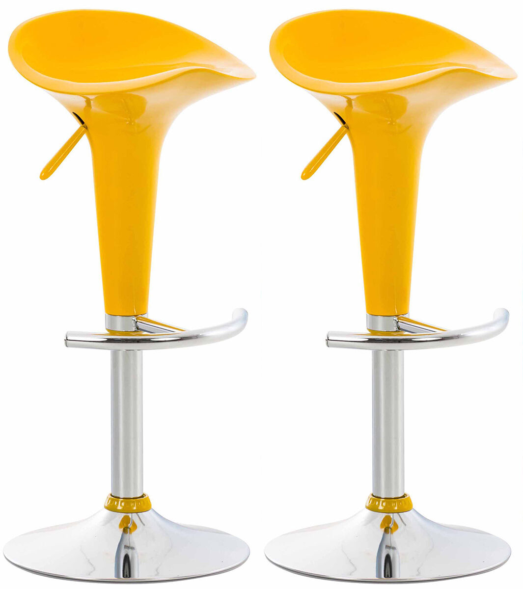 2er Set Barhocker Saddle, gelb