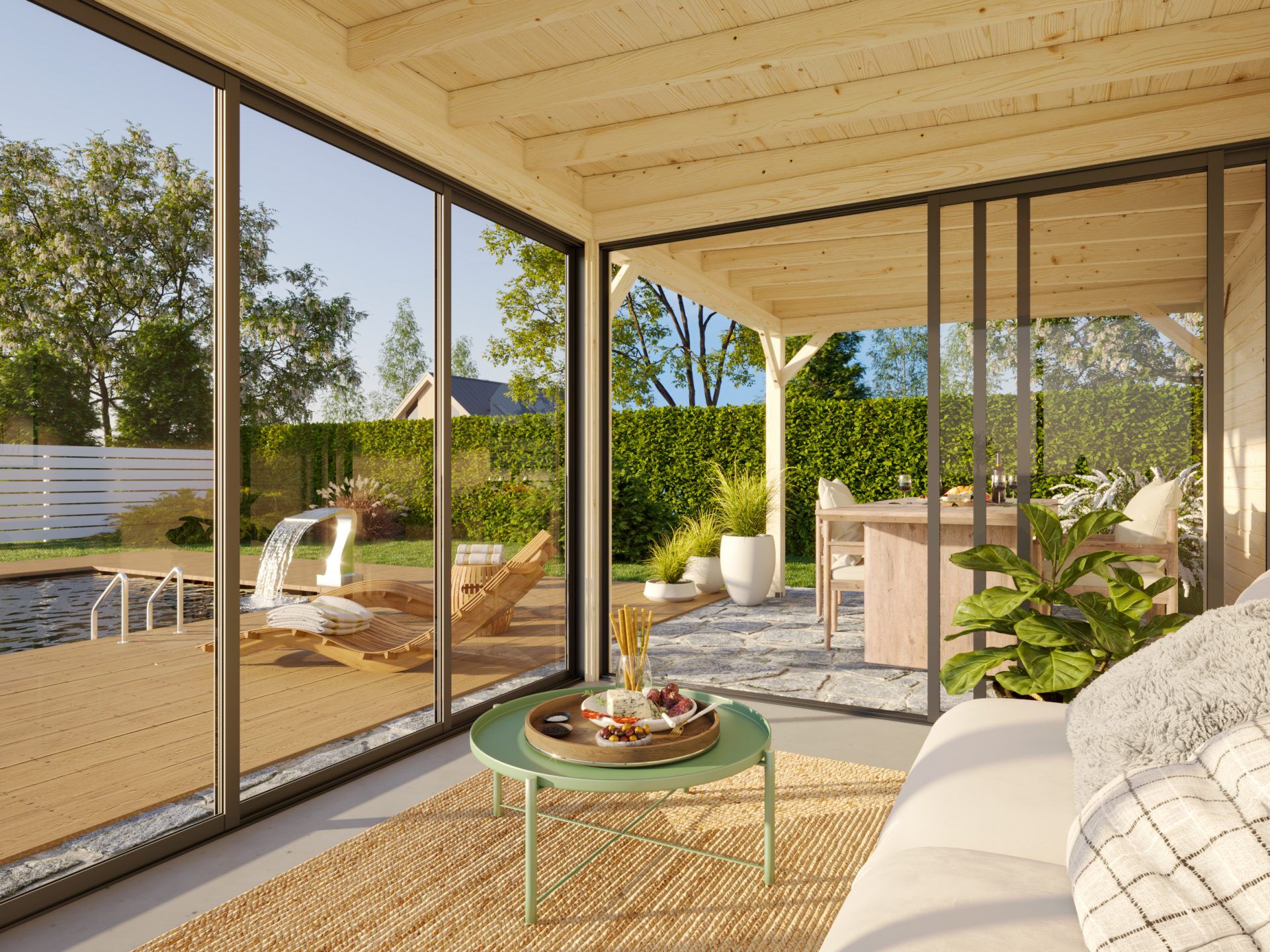 Palmako modernes Gartenhaus Lenna 16,6 m2 Set 406 Slide