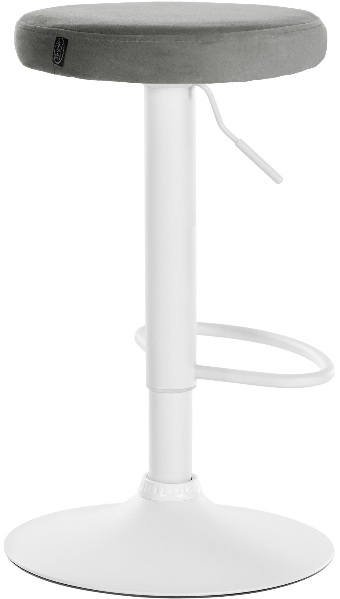 2er Set Barhocker Ponte Samt weiß, grau