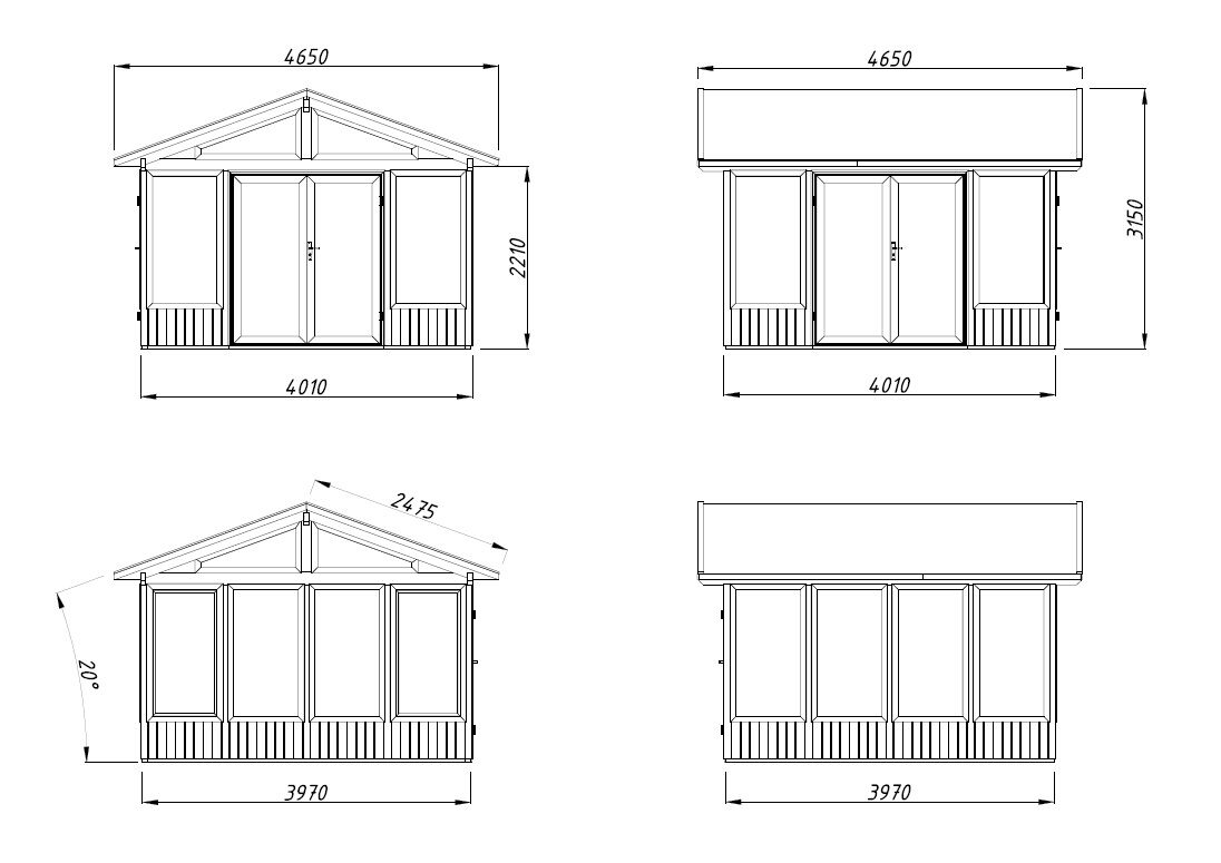 Palmako Glashaus Isabella 14.7 m2