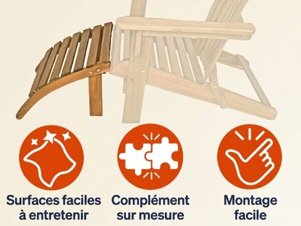 Fußstütze Akazienholz für Adirondack Gartenstuhl