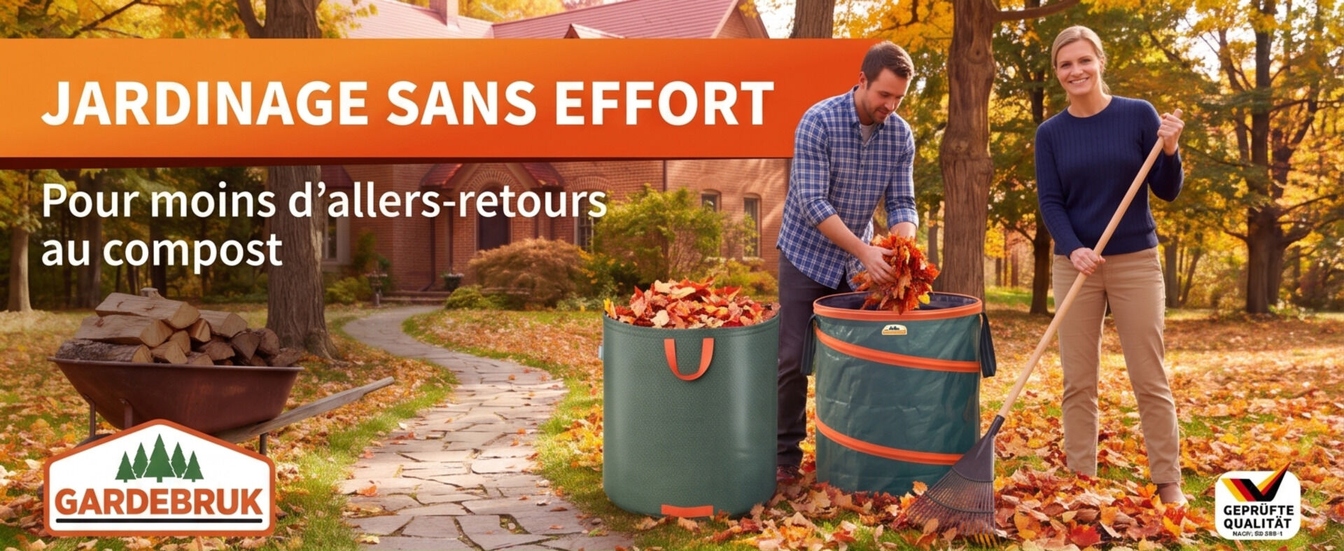 Gartenabfallsack 2er-Set Grün je 500 Liter
