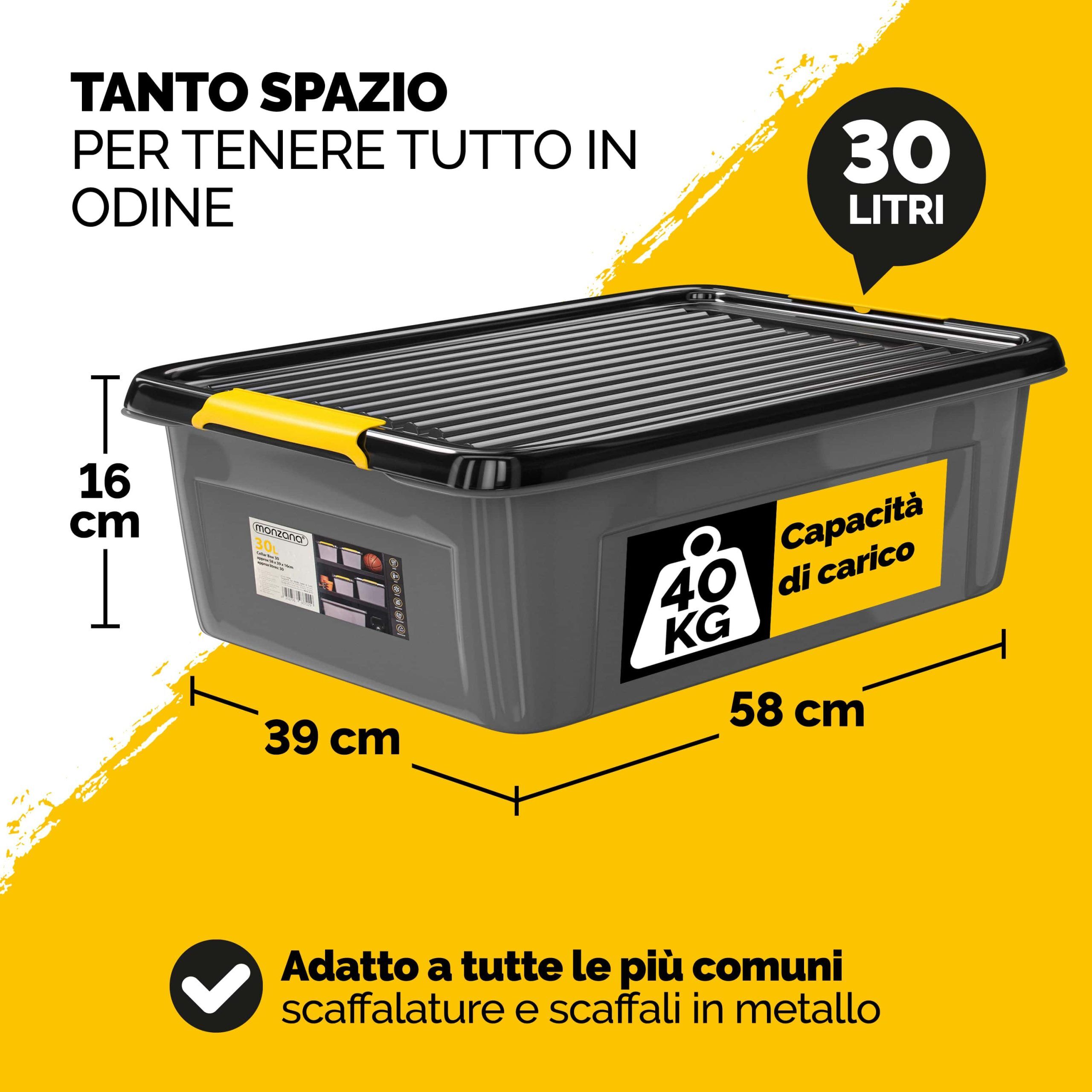 Aufbewahrungsbox 6er-Set Grau/Anthrazit 58x39x16cm stapelbar