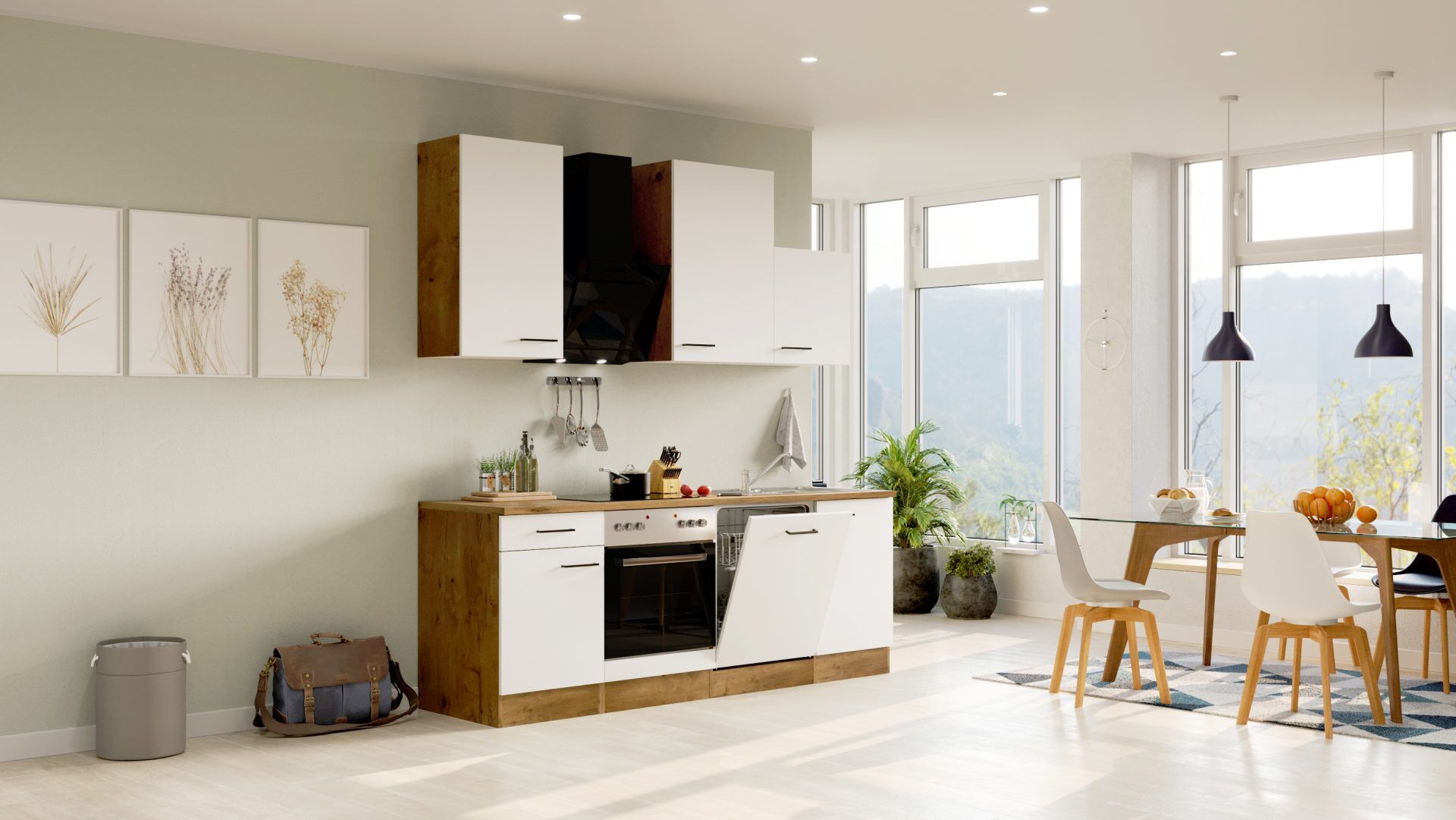 Küchenzeile Avila 220 cm mit E-Geräten