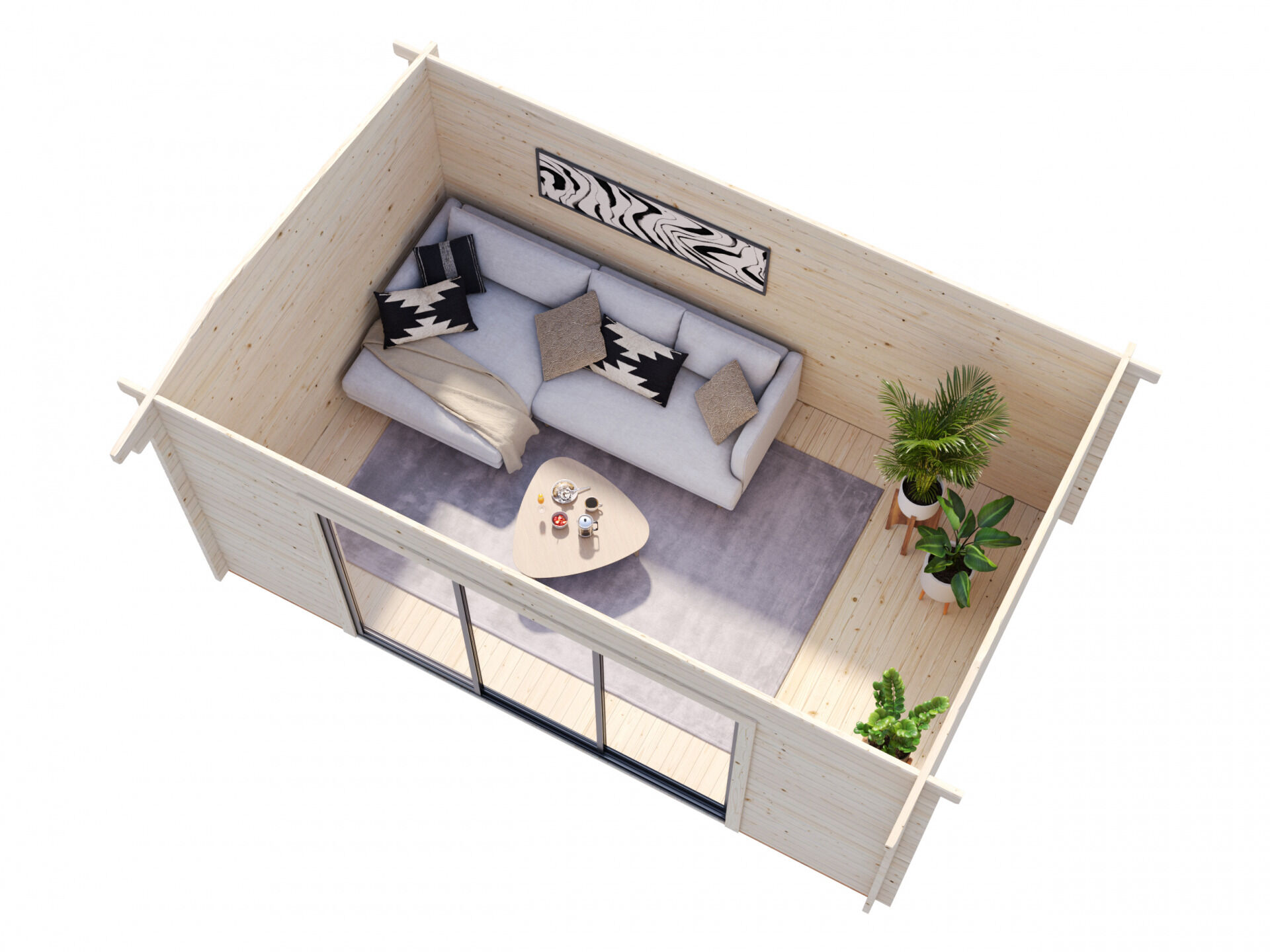 Palmako Gartenhaus Ines 13,7 m² mit Schiebetür Plus